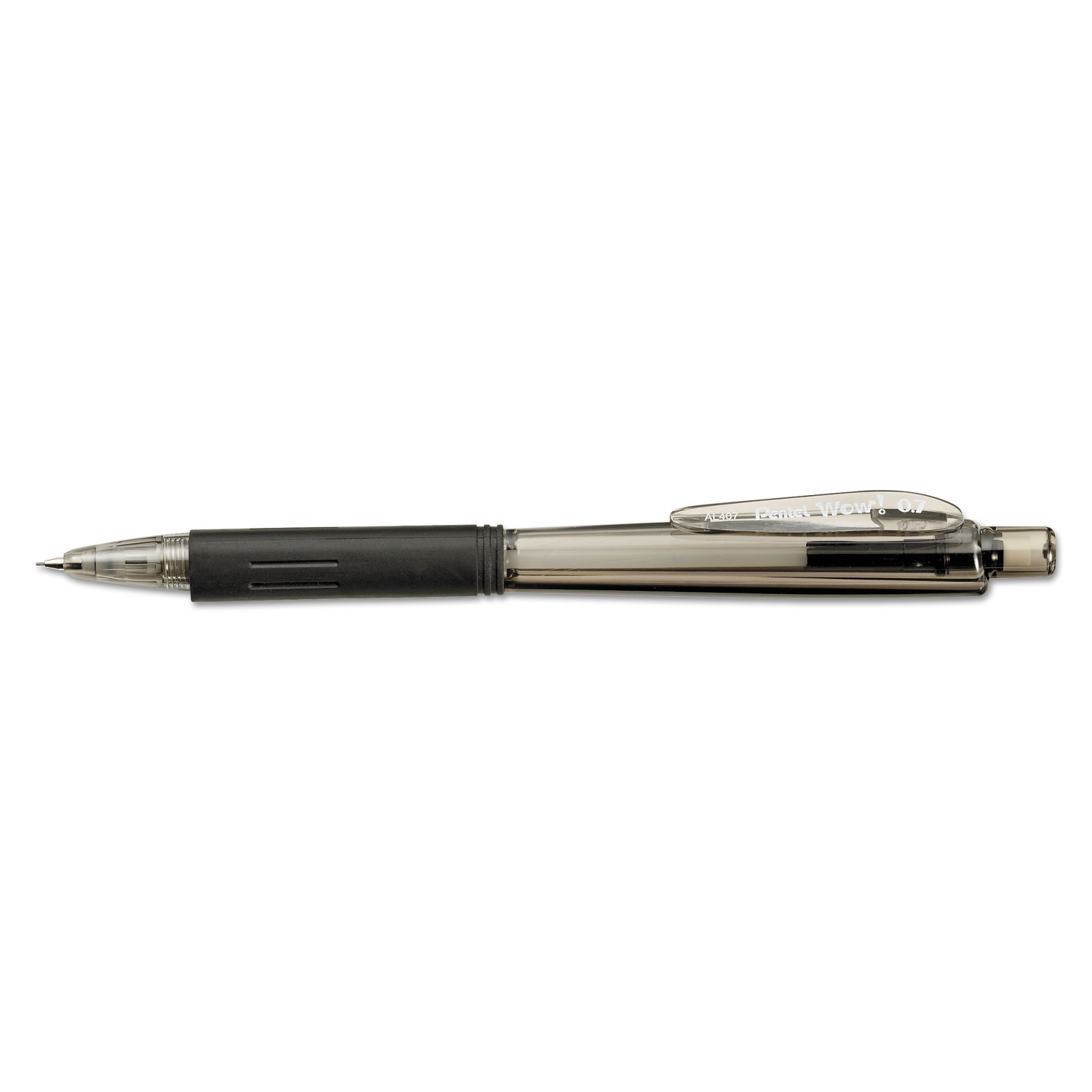 Pentel® Wow! Pencils, 0.7 mm, HB (#2.5), Black Lead, Black Barrel, Dozen