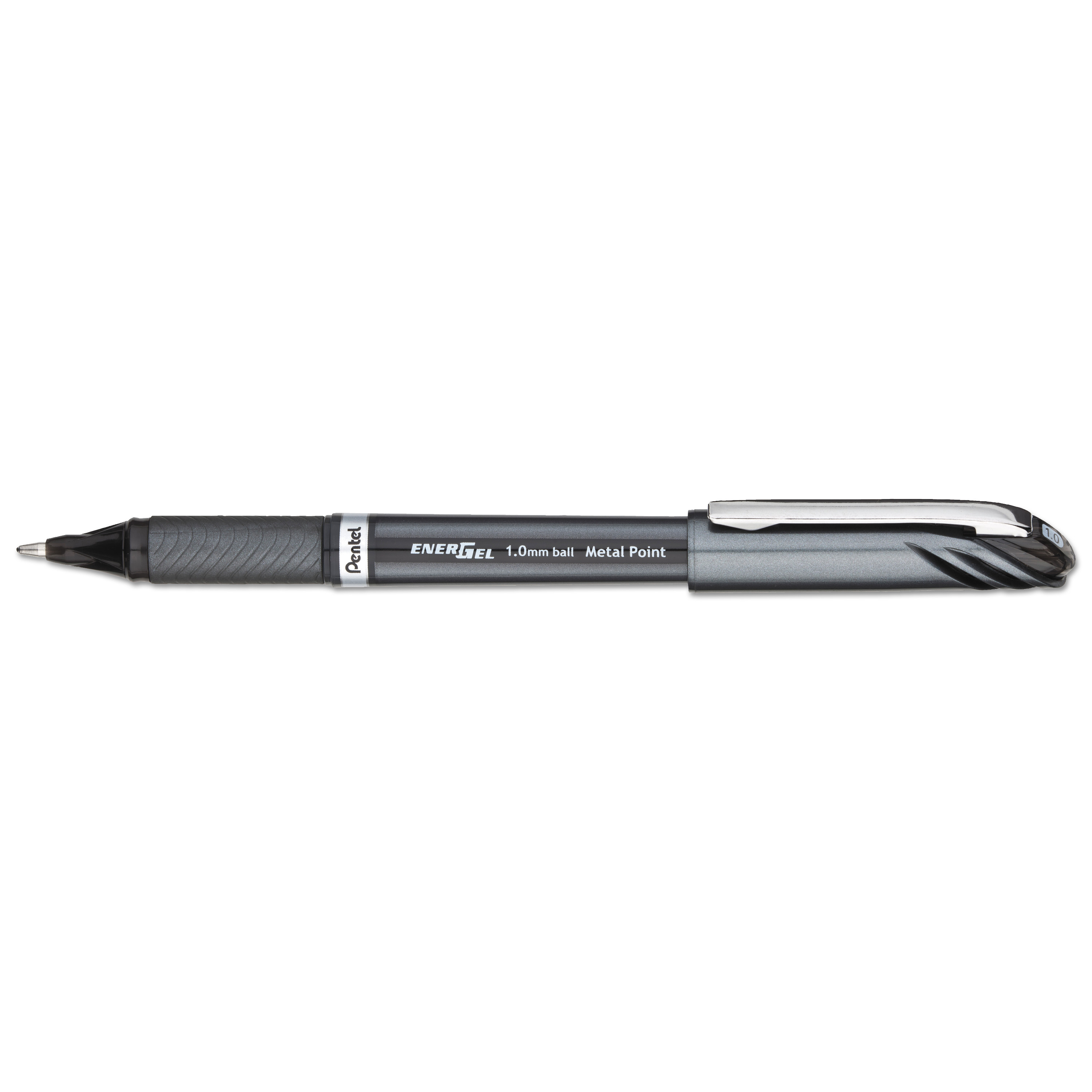 EnerGel NV Liquid Gel Pen, 1mm, Black Barrel, Black Ink, Dozen