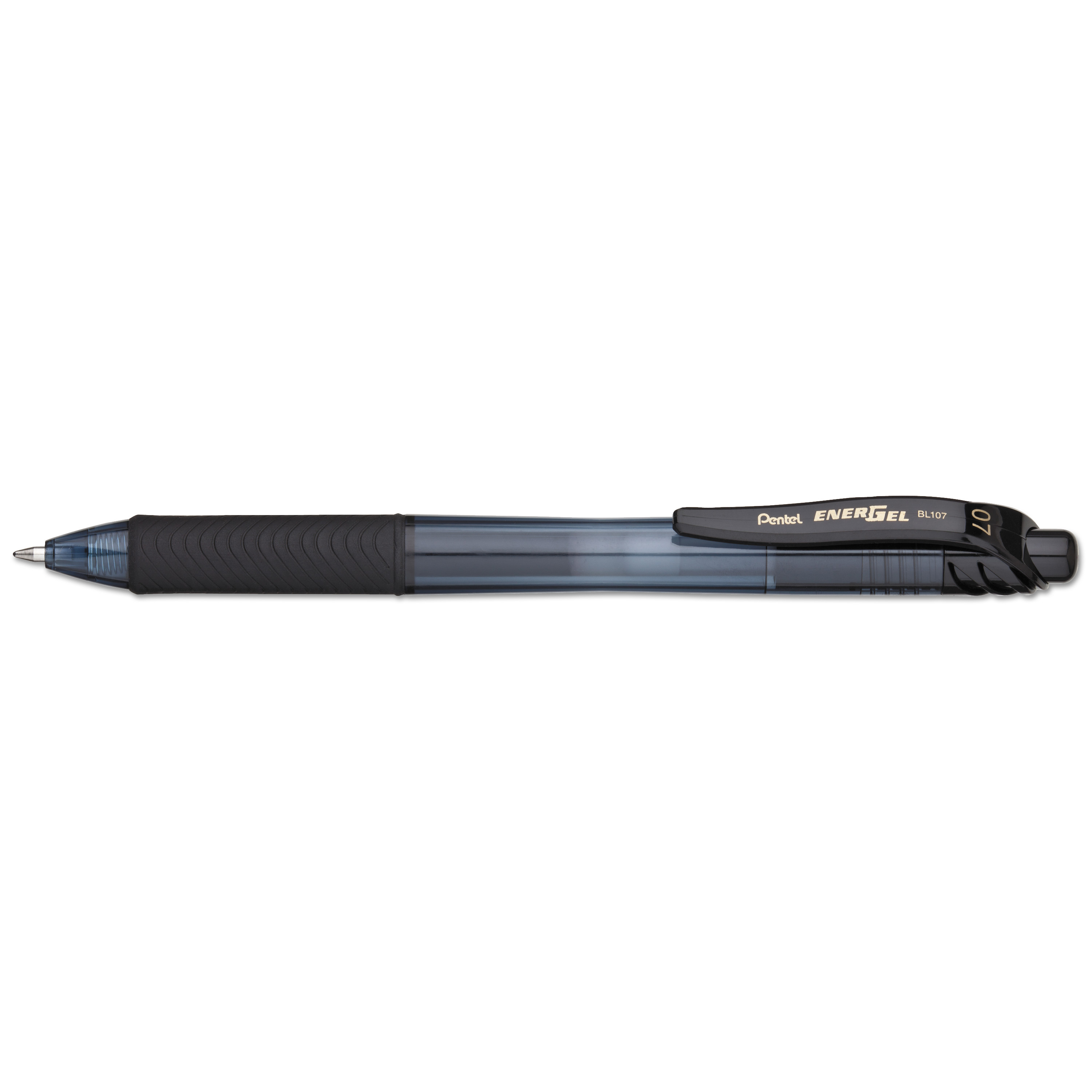  Pentel BL107A EnerGel-X Retractable Gel Pen, 0.7 mm Metal Tip, Black Ink/Barrel, Dozen (PENBL107A) 