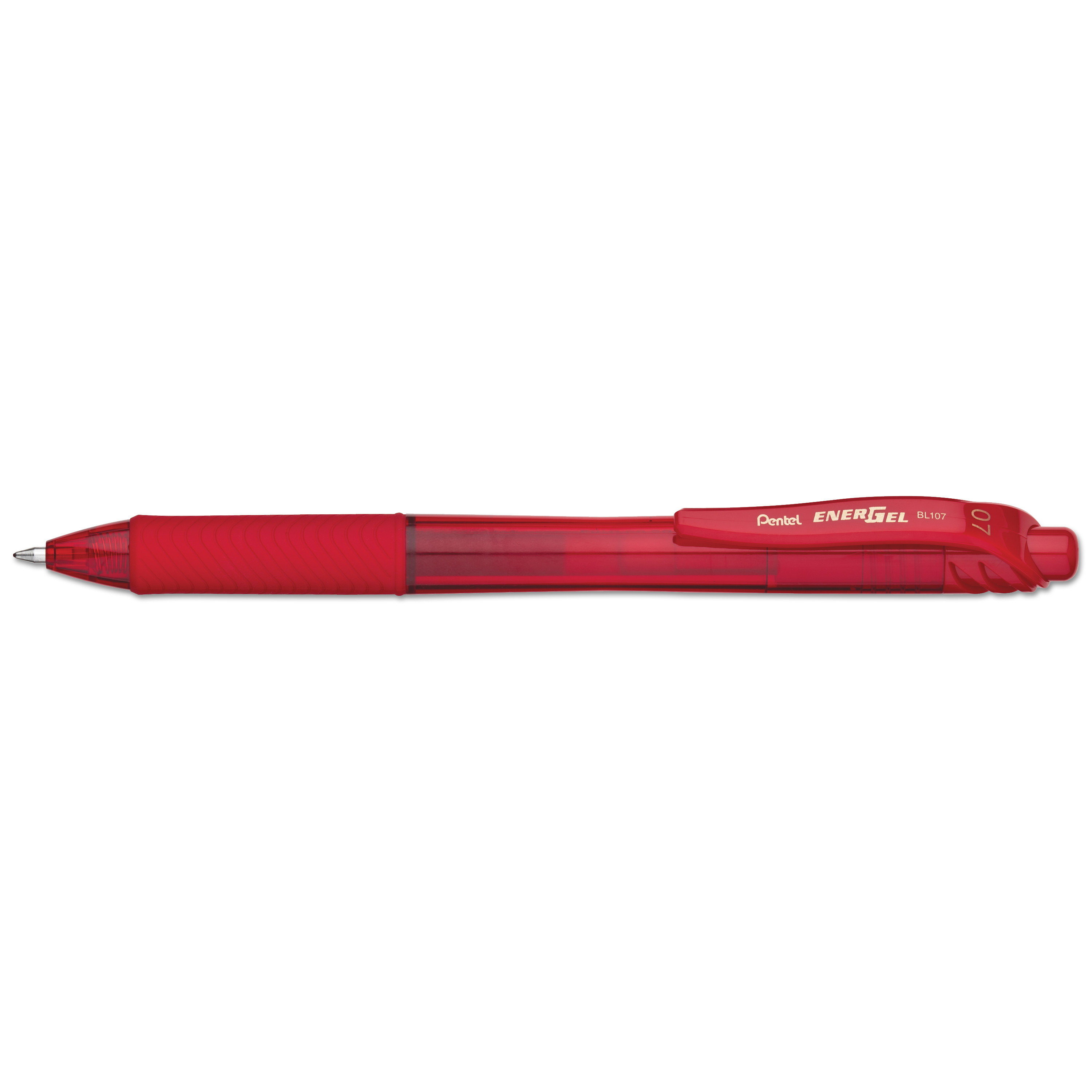  Pentel BL107B EnerGel-X Retractable Gel Pen, 0.7 mm Metal Tip, Red Ink/Barrel, Dozen (PENBL107B) 