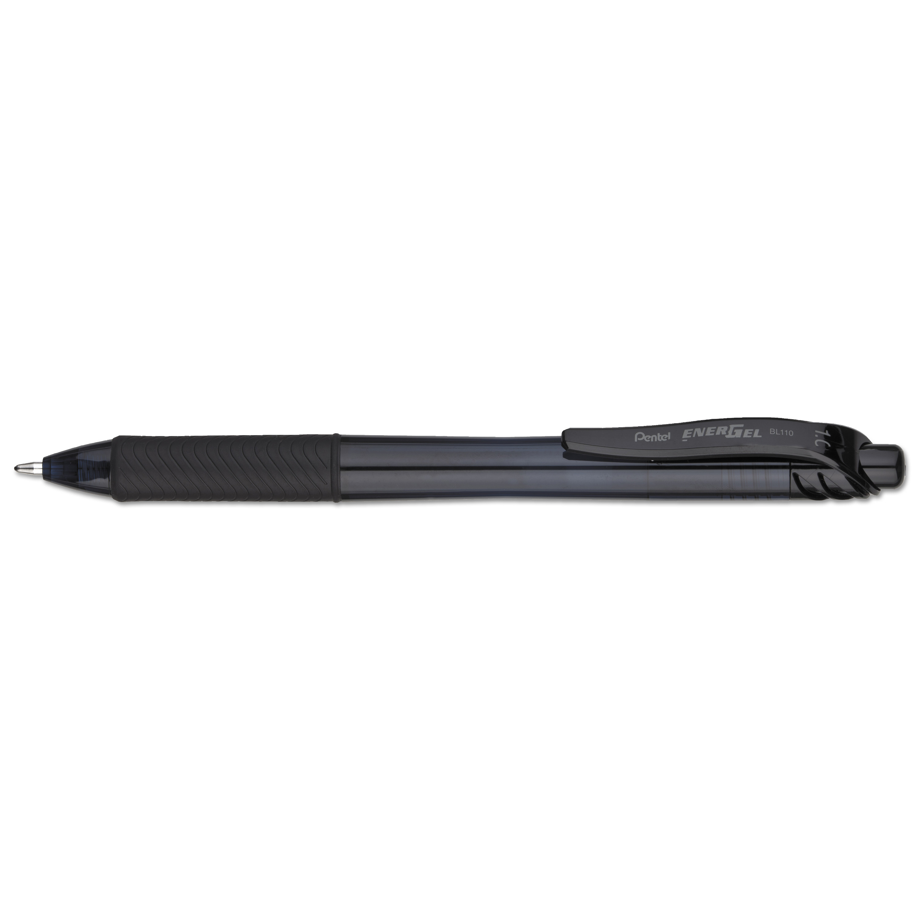  Pentel BL110A EnerGel-X Retractable Gel Pen, 1 mm Metal Tip, Black Ink, Smoke Barrel, Dozen (PENBL110A) 