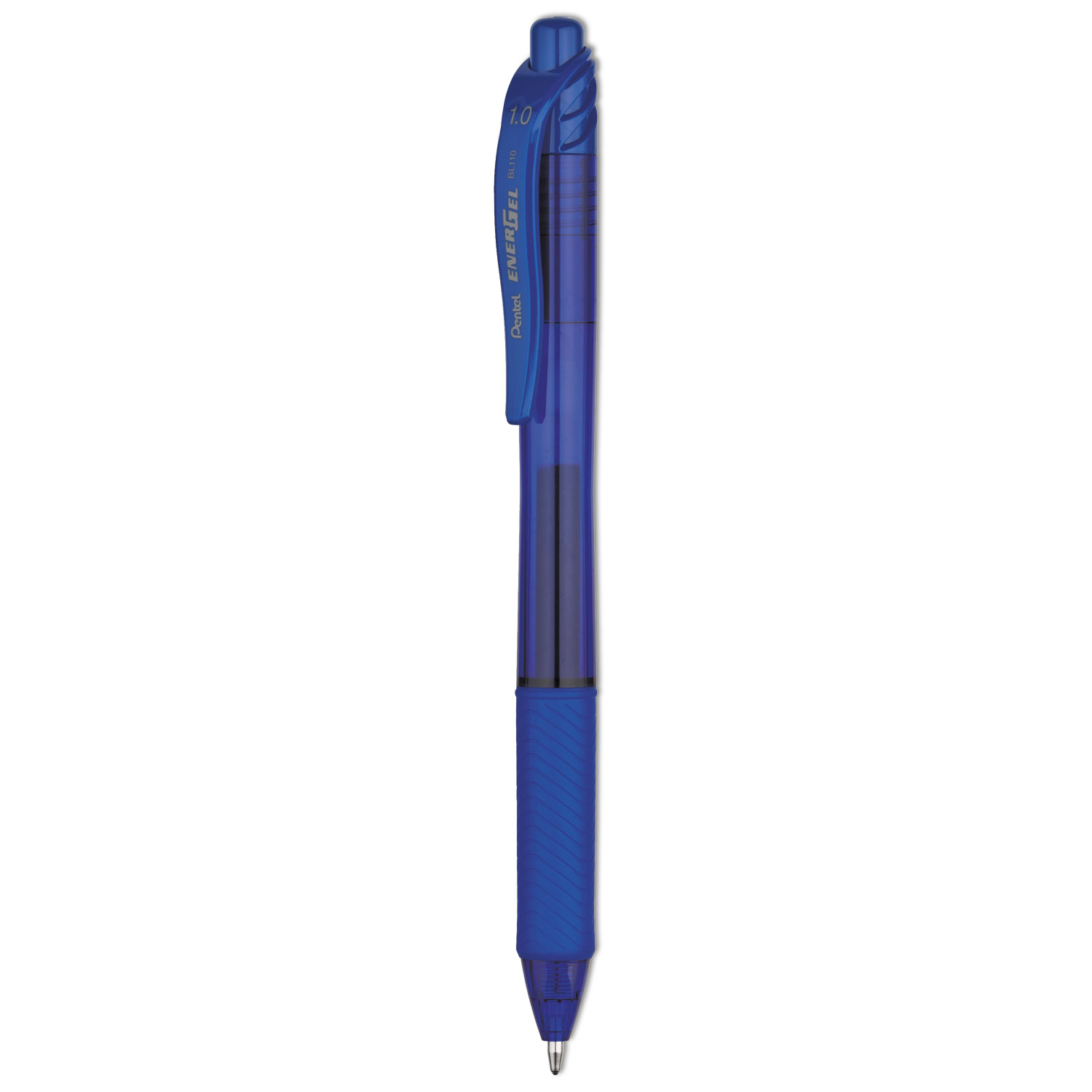  Pentel BL110C EnerGel-X Retractable Gel Pen, 1 mm Metal Tip, Blue Ink, Translucent Blue Barrel, Dozen (PENBL110C) 