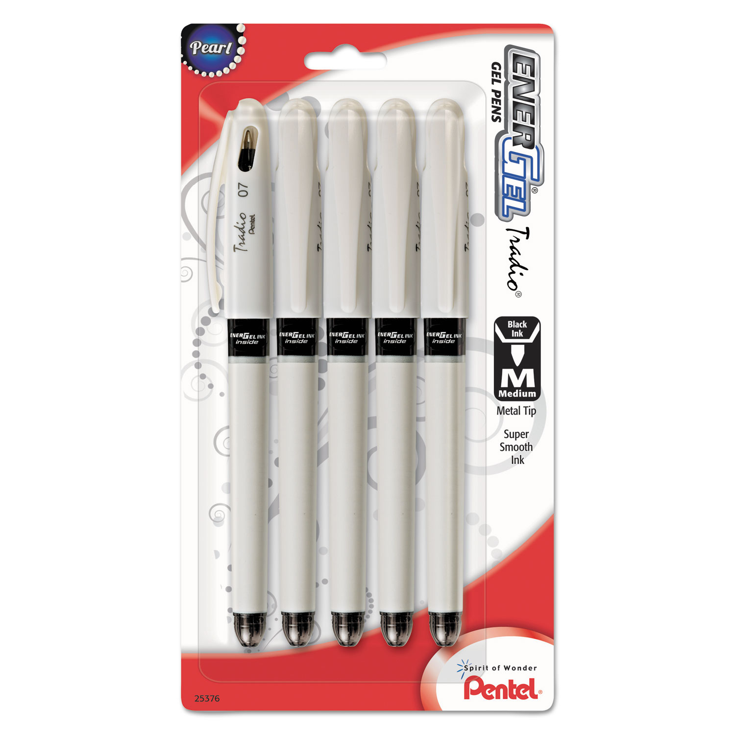 EnerGel Tradio Liquid Gel Pen, .7mm, Pearl Barrel, Black Ink