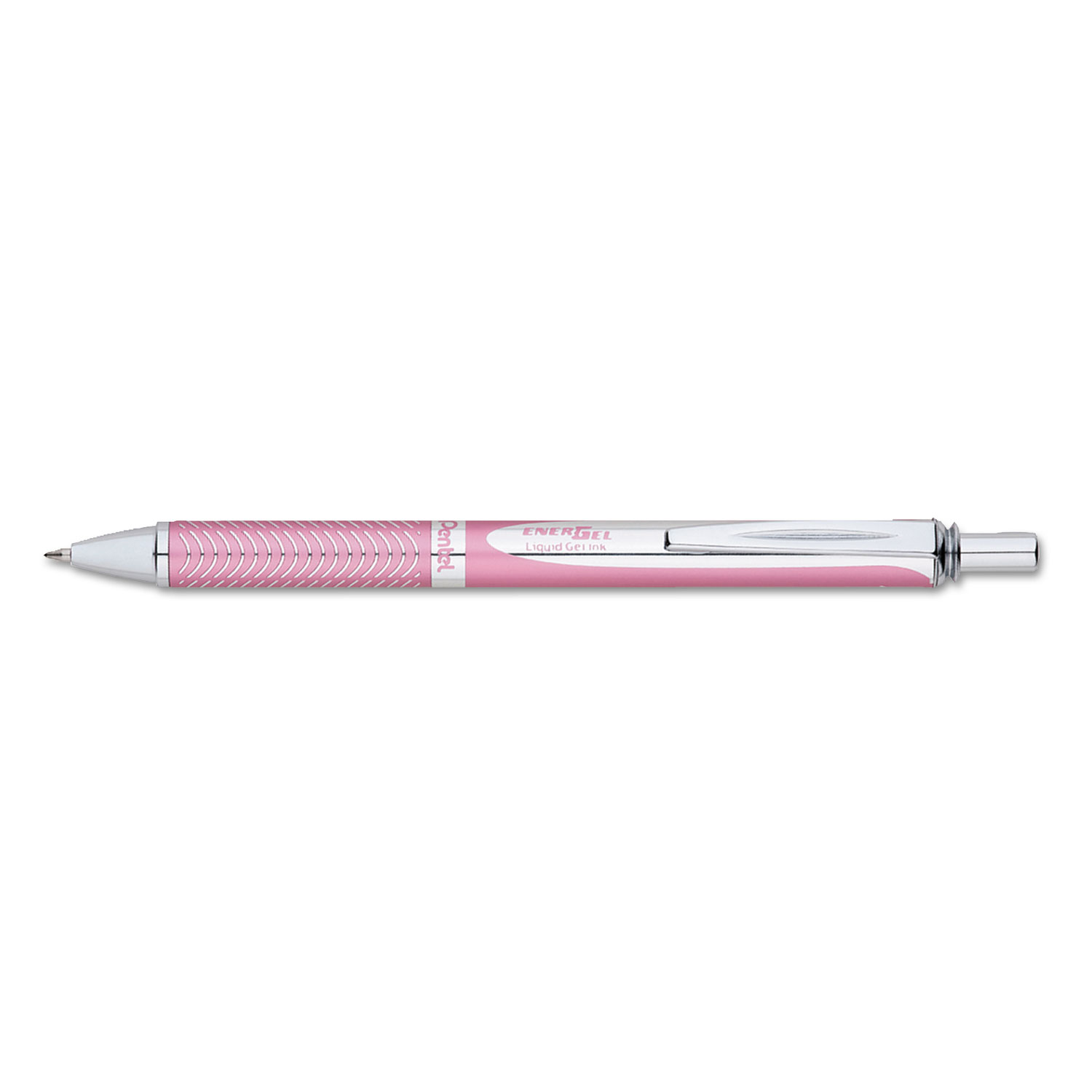 EnerGel Alloy RT Retractable Liquid Gel Pen, .7mm, Pink Barrel, Black Ink