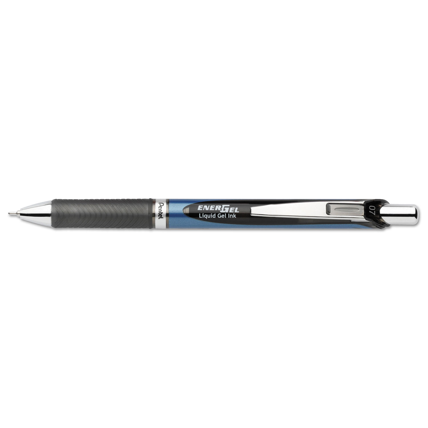 EnerGel RTX Retractable Liquid Gel Pen, .7mm, Needle, Black/Gray Brl, Black Ink