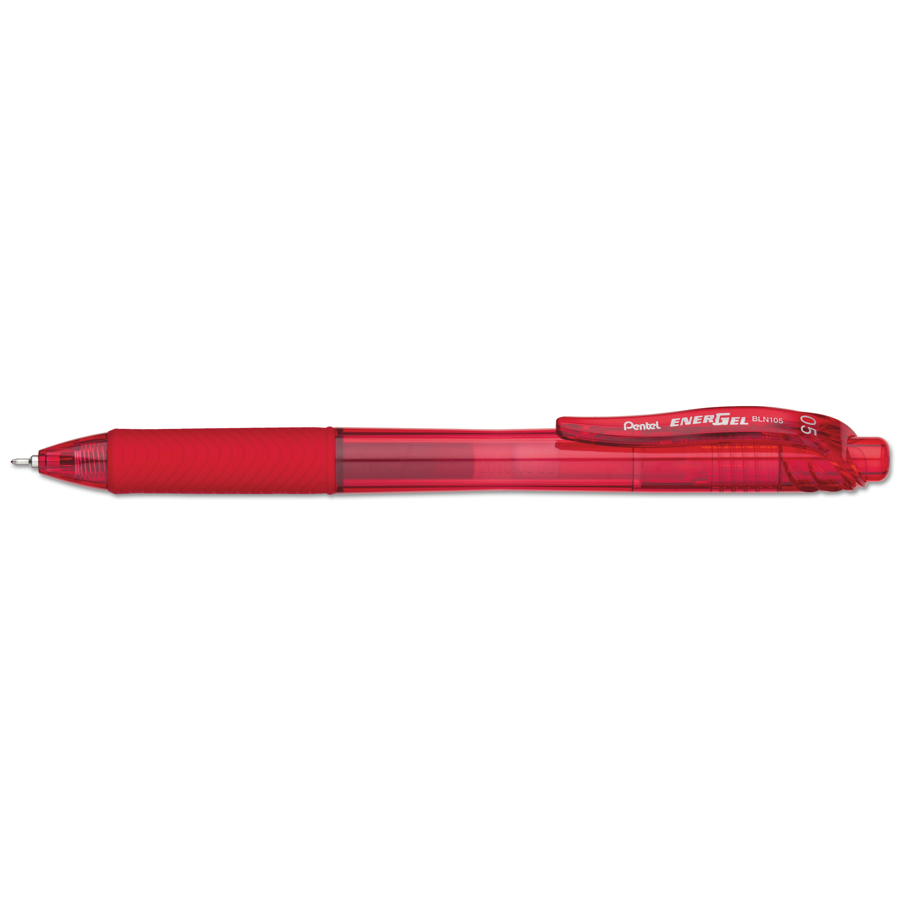  Pentel BLN105B EnerGel-X Retractable Gel Pen, 0.5 mm Needle Tip, Red Ink/Barrel, Dozen (PENBLN105B) 