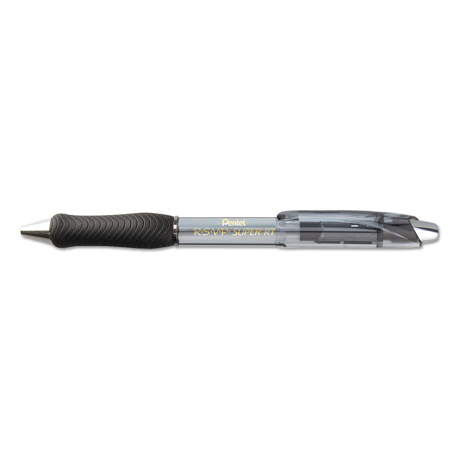 R.S.V.P. Super RT Retractable Ballpoint Pen, 1 mm, Black Barrel/Ink, 1 Dozen