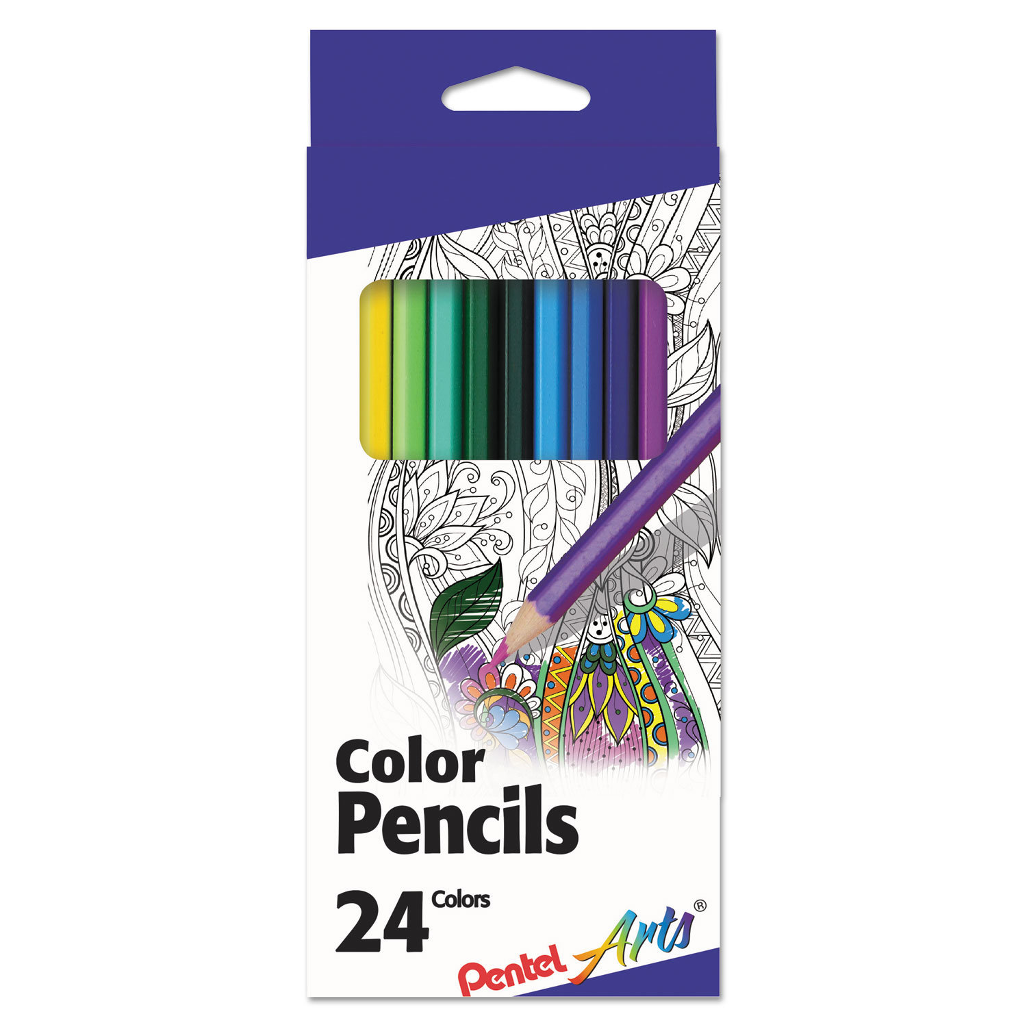 Color Pencils, Assorted Colors, 24/Set