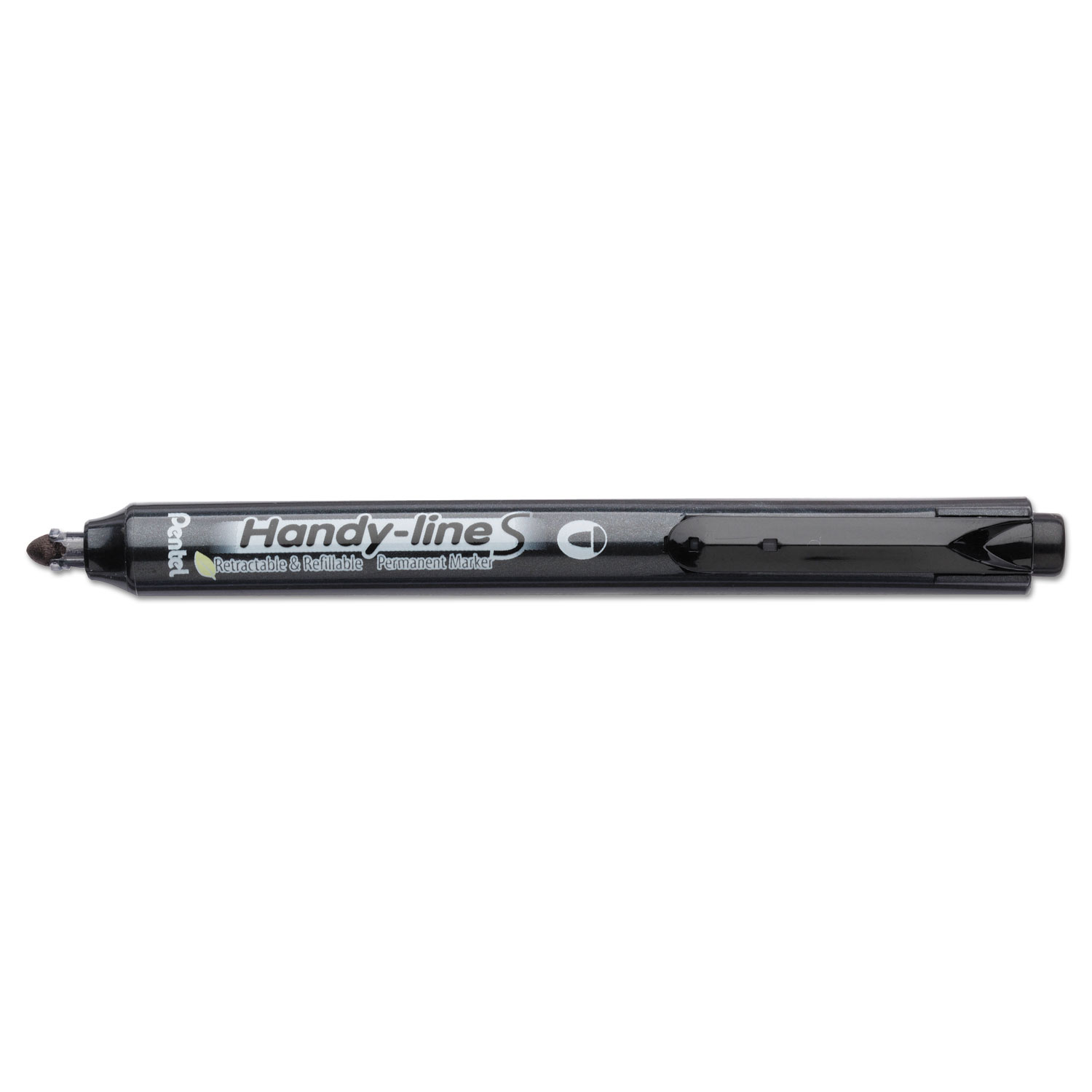 Handy-line S Retractable Permanent Markers, Fine Tip, Black, Dozen