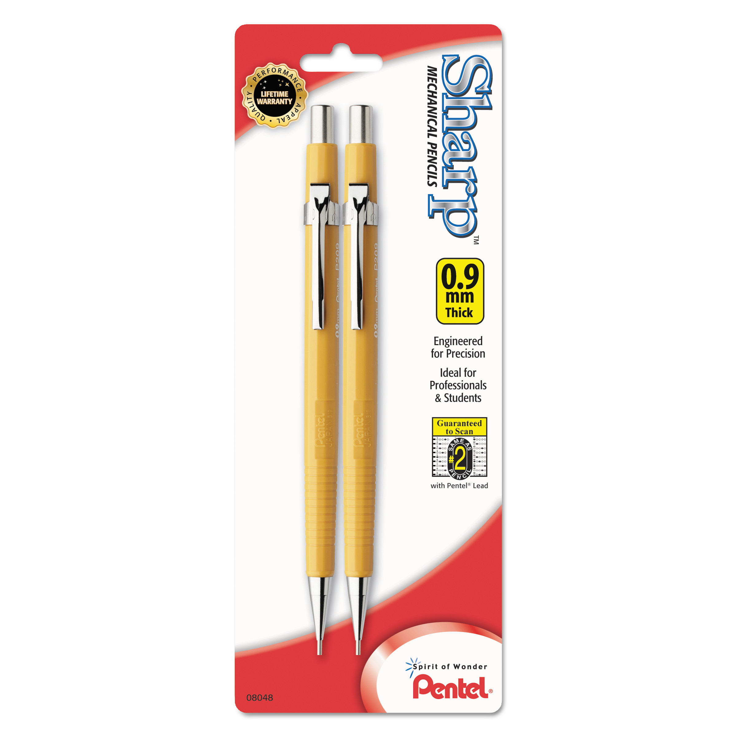 Sharp Mechanical Pencil 0 9 Mm Hb 2 5 Black Lead Yellow