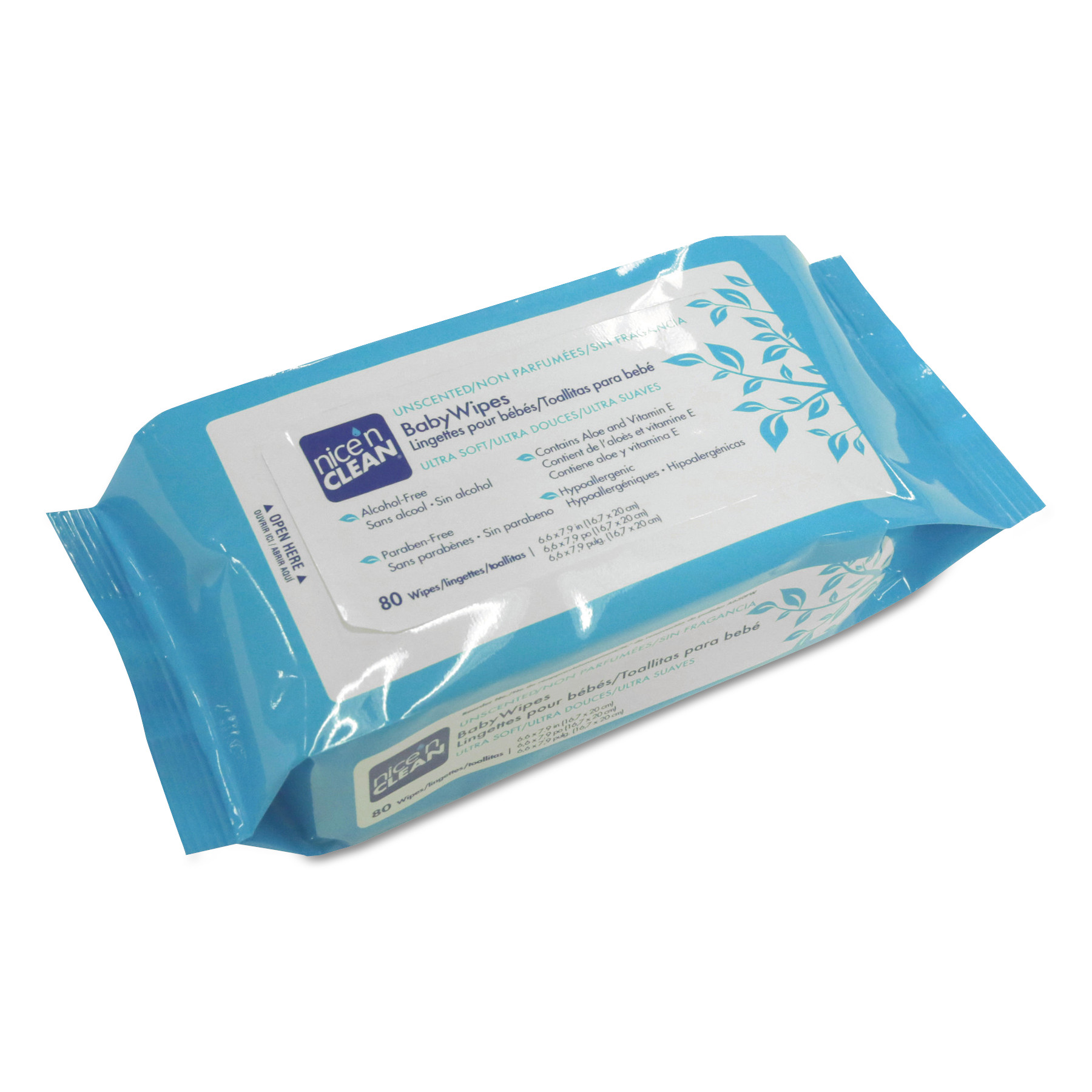 Nice 'n Clean Baby Wipes, Unscented 7.9