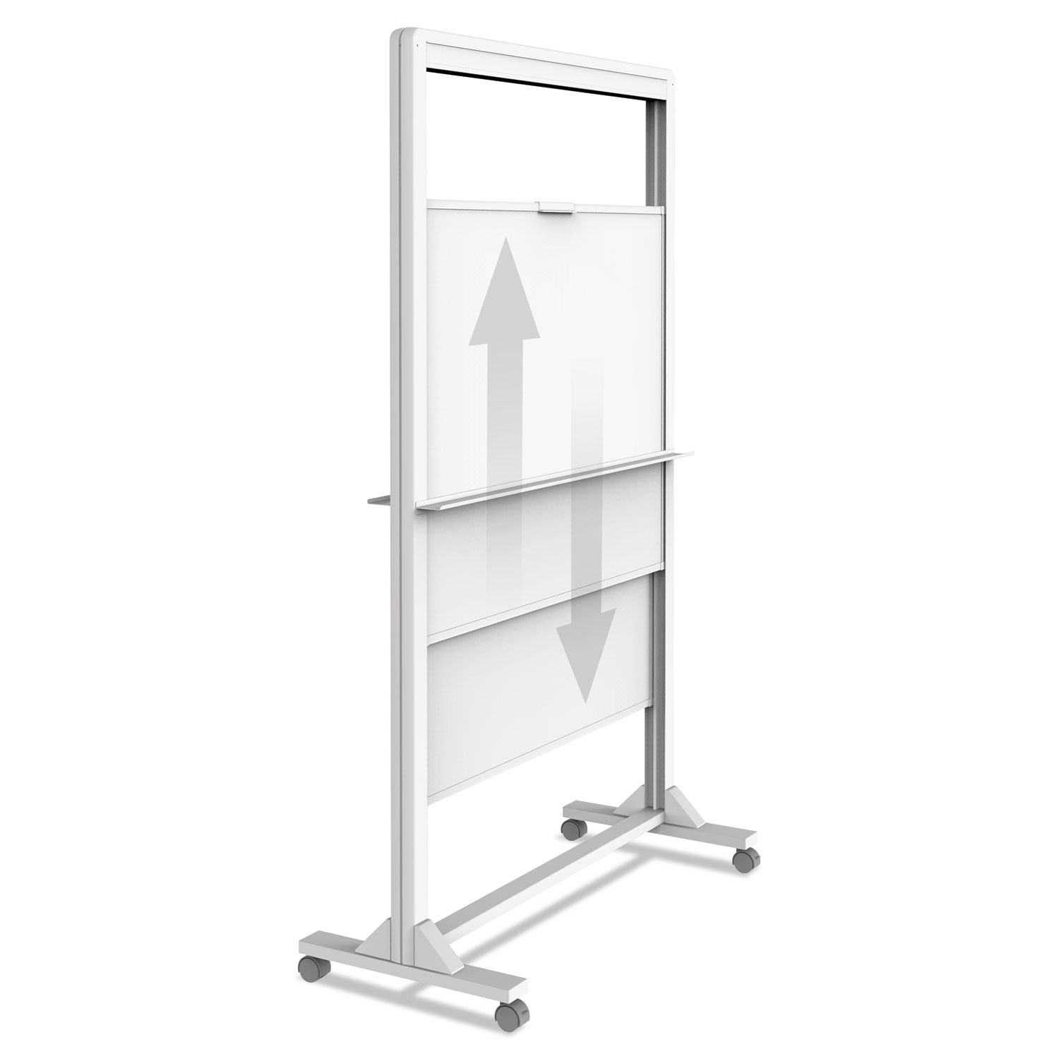 Motion Dual-Track Mobile Magnetic Dry-Erase Easel, 40.5 x 34, White