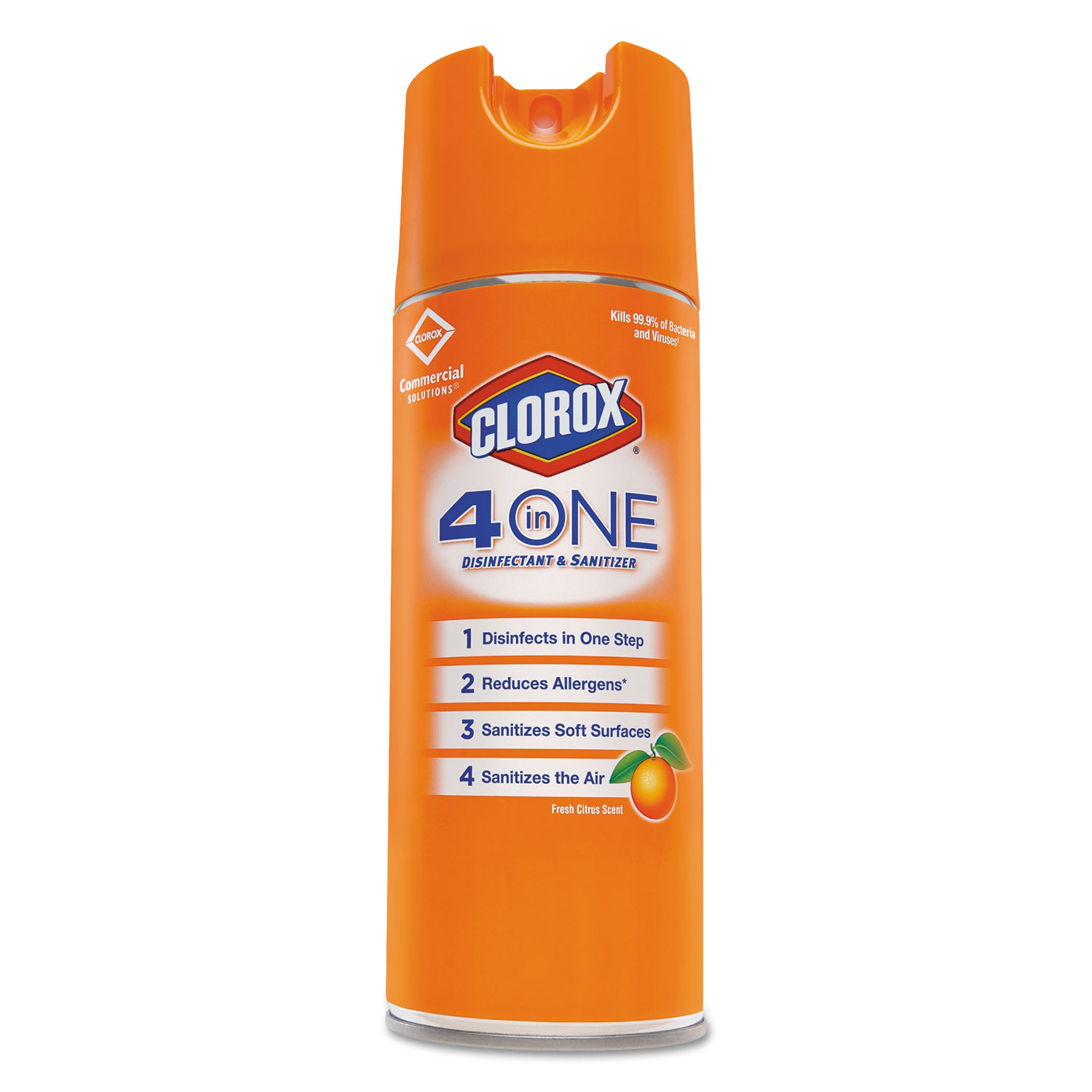 4-in-One Disinfectant & Sanitizer, Citrus, 14oz Aerosol, 12/Carton