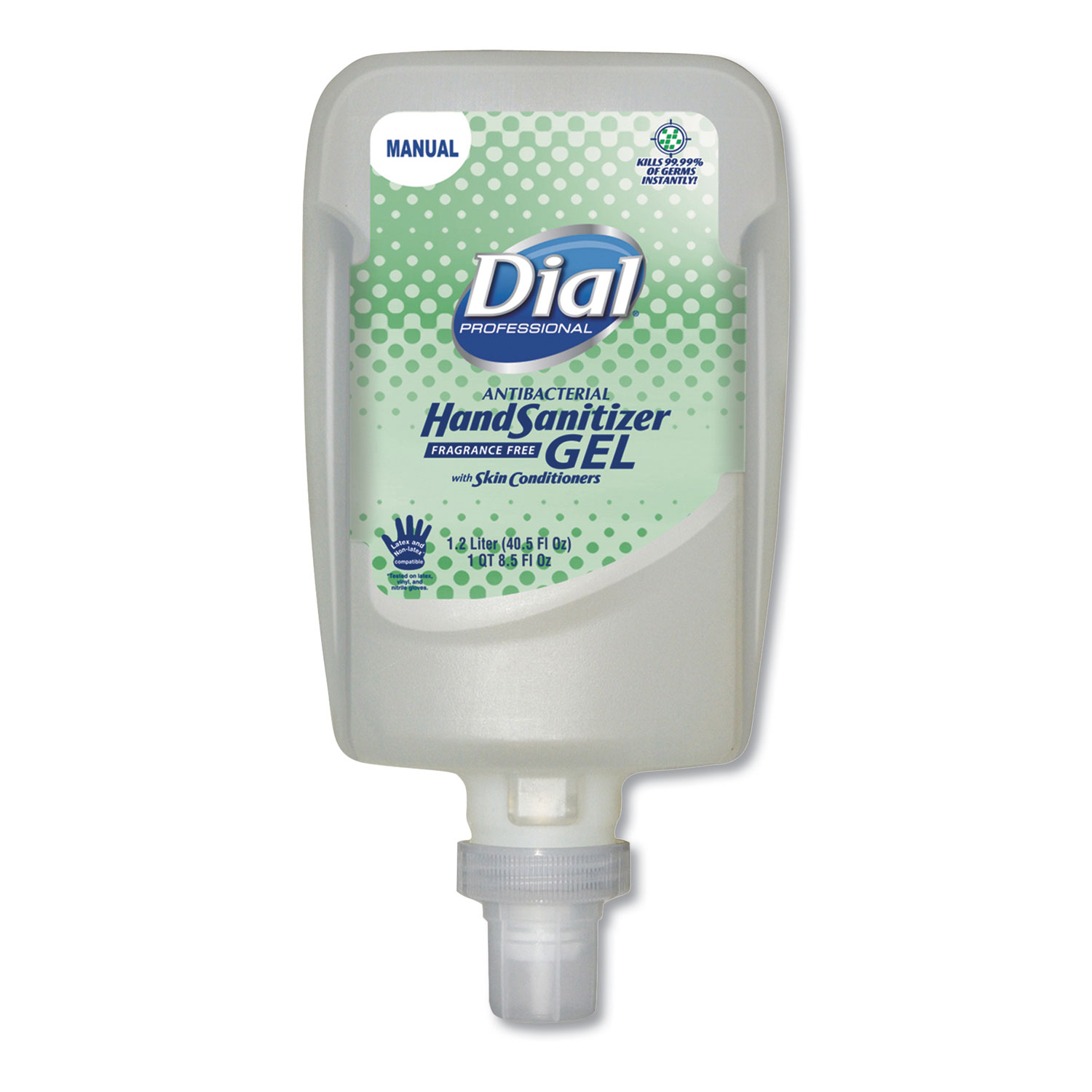  Dial Professional 16706 Gel Hand Sanitizer, 0.31 gal, Bottle, Unscented, 3/Carton (DIA16706) 