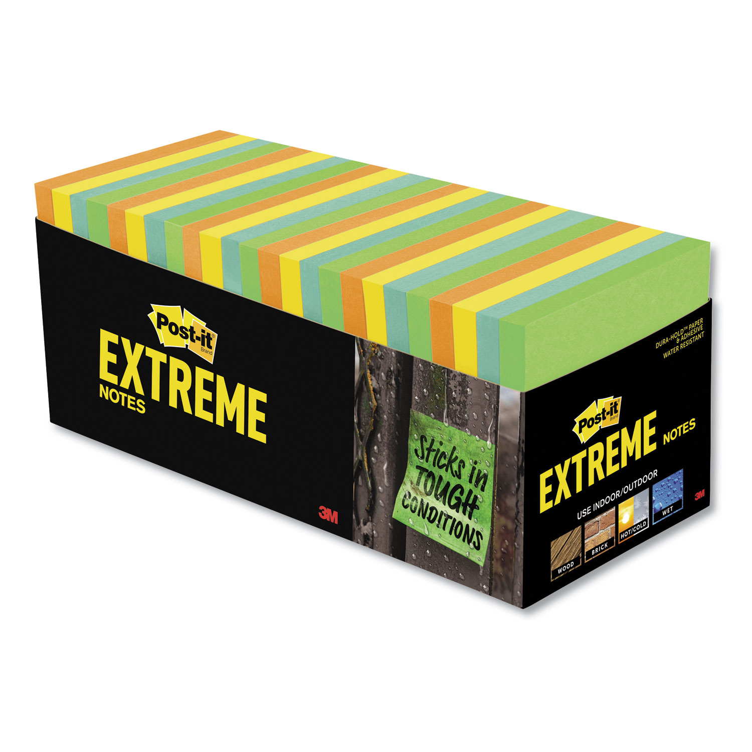  Post-it Extreme Notes XTRM3332CBNT Water-Resistant Self-Stick Notes, Multi-Colored, 3 x 3, 45 Sheets, 32/Pack (MMMXTRM3332CBNT) 