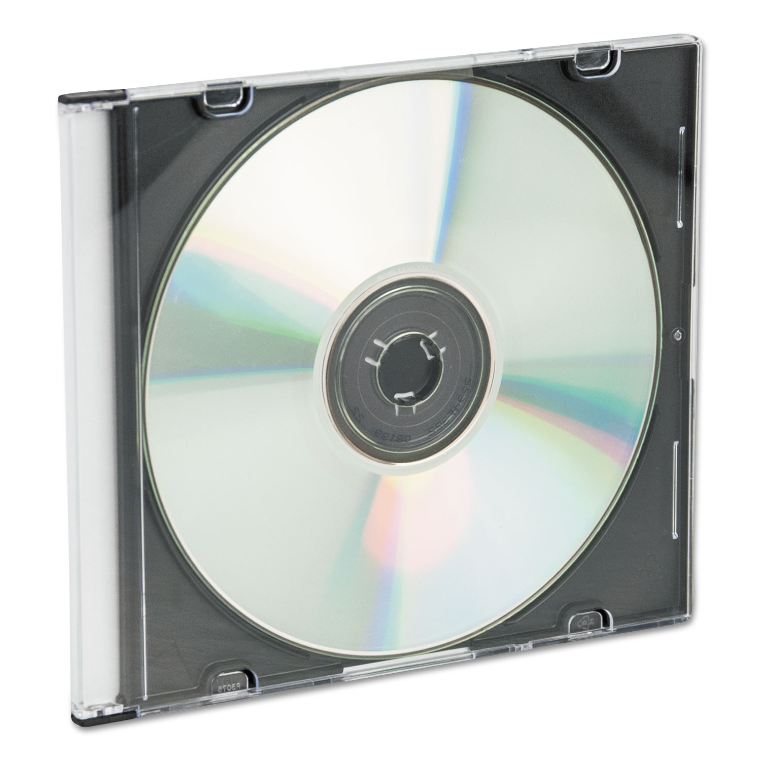 CD/DVD Polystyrene Thin Line Storage Case, Clear/Black, 25/Pack