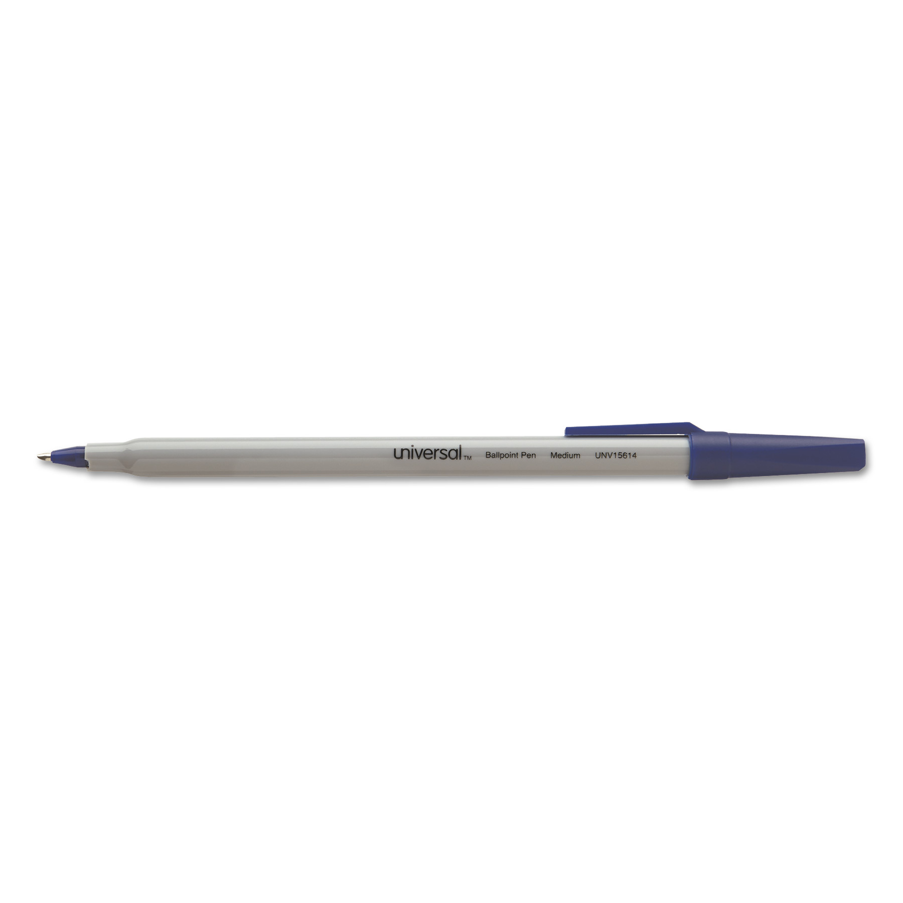  Universal UNV15614 Stick Ballpoint Pen Value Pack, Medium 1mm, Blue Ink, Gray Barrel, 60/Pack (UNV15614) 
