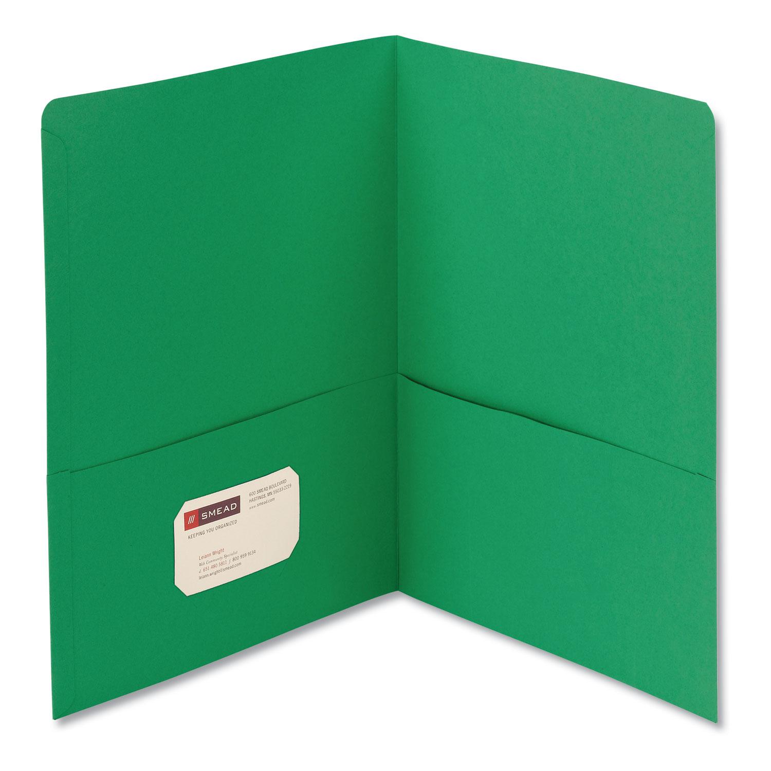 Box of 25 Green Holds 100 Sheets Twin-Pocket Folders Letter Size Textured Paper 