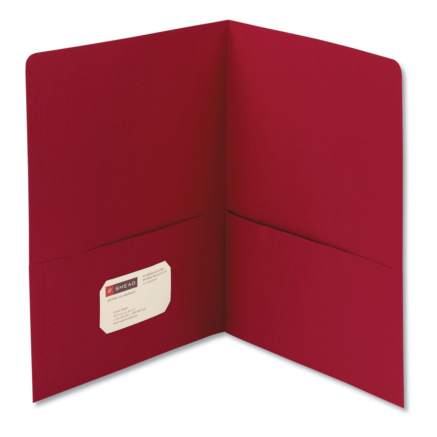  Smead 87859 Two-Pocket Folder, Textured Paper, Red, 25/Box (SMD87859) 