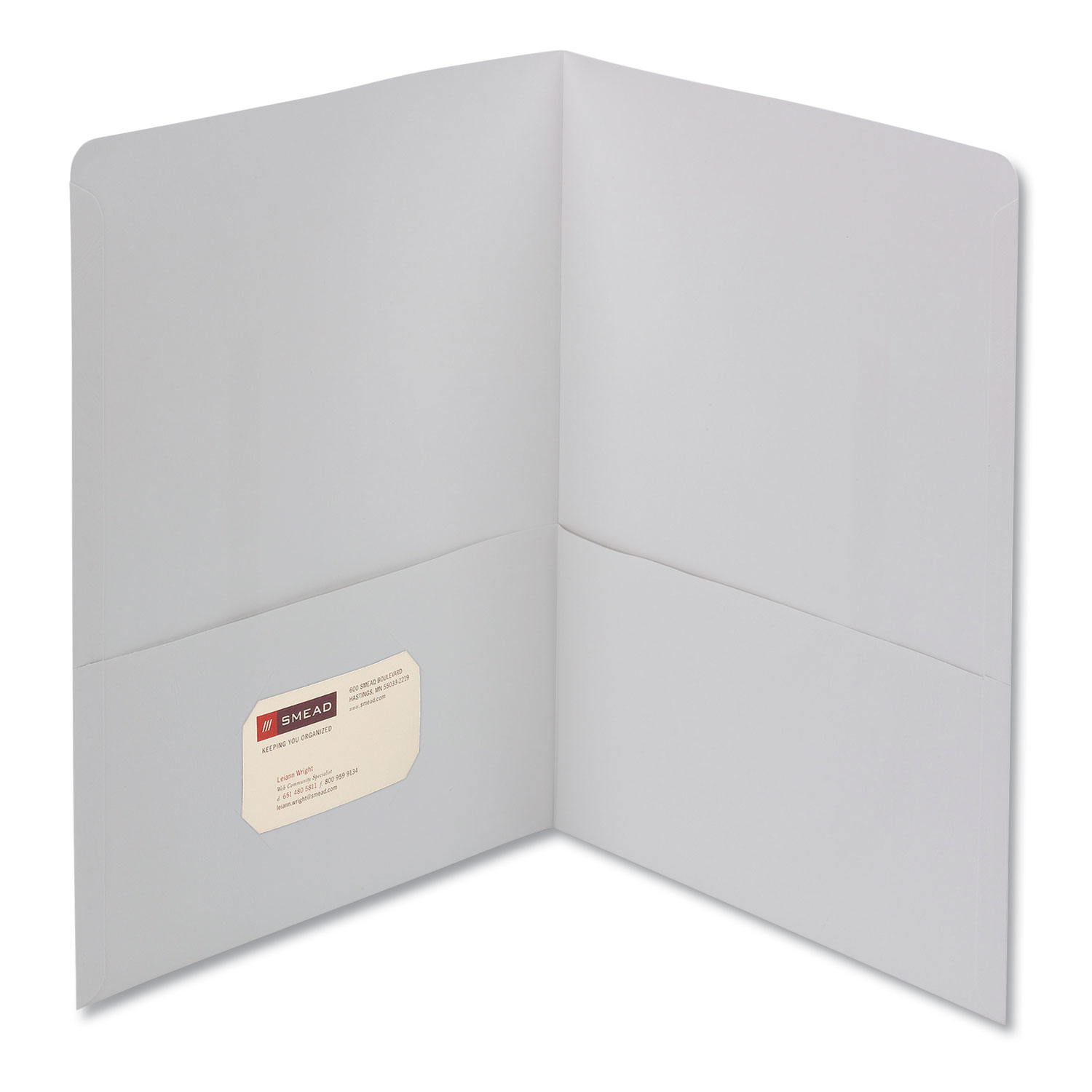 Smead 87861 Two-Pocket Folder, Textured Paper, White, 25/Box (SMD87861) 