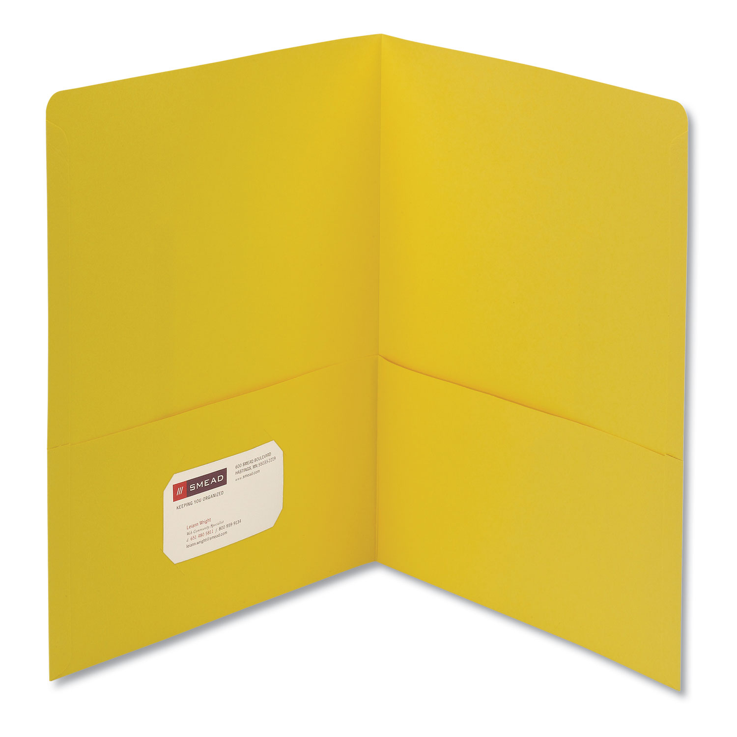  Smead 87862 Two-Pocket Folder, Textured Paper, Yellow, 25/Box (SMD87862) 