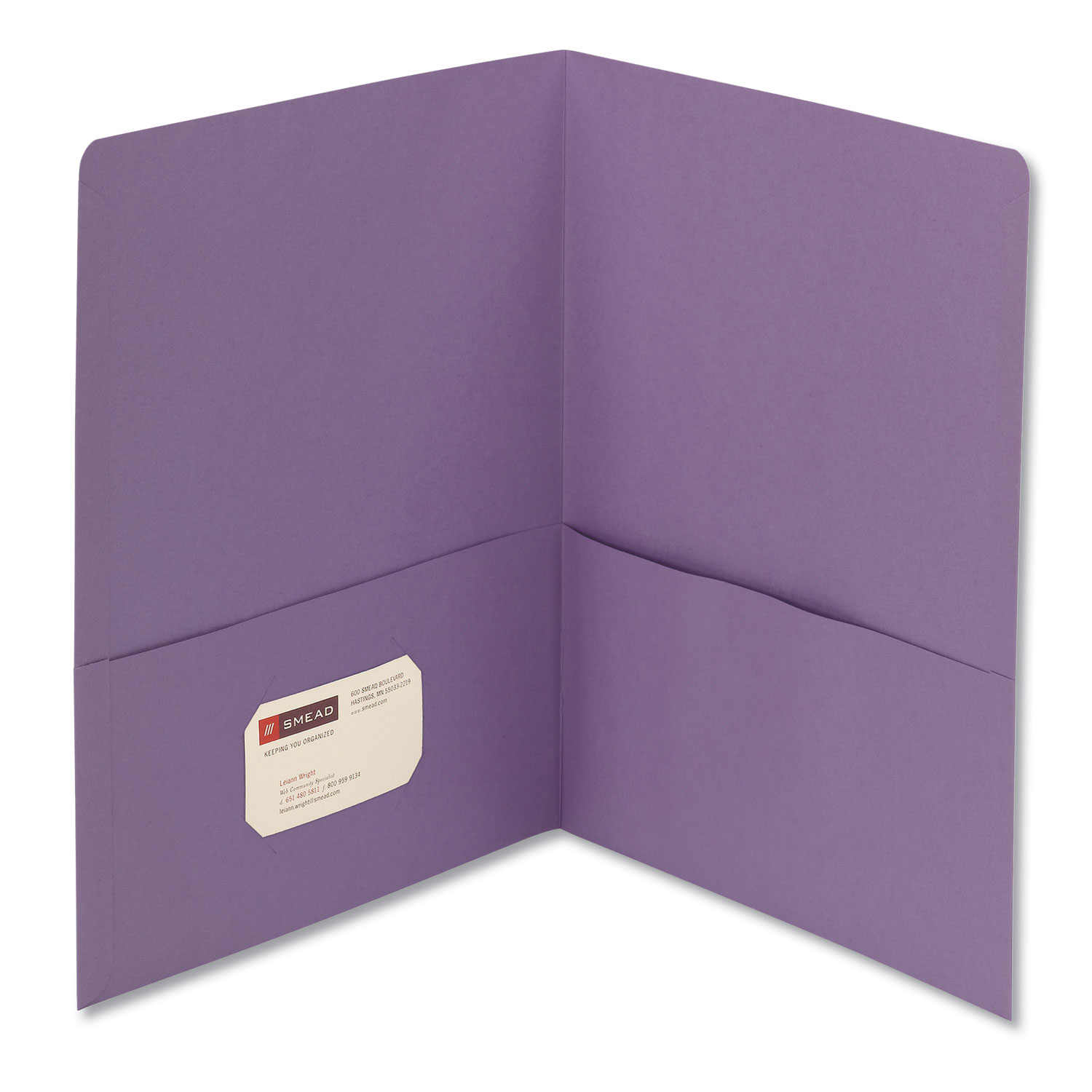  Smead 87865 Two-Pocket Folder, Textured Paper, Lavender, 25/Box (SMD87865) 