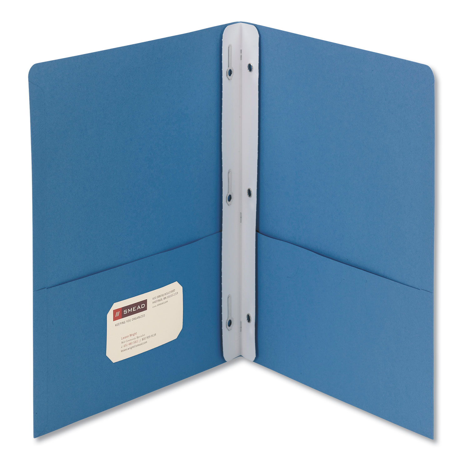  Smead 88052 2-Pocket Folder w/Tang Fastener, Letter, 1/2 Cap, Blue, 25/Box (SMD88052) 