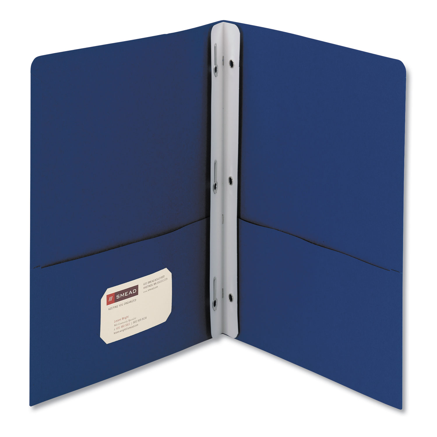  Smead 88054 2-Pocket Folder w/Tang Fastener, Letter, 1/2 Cap, Dark Blue, 25/Box (SMD88054) 