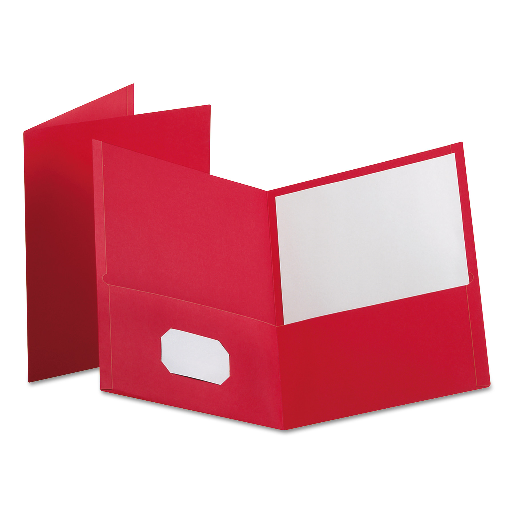 Leatherette Two Pocket Portfolio, 8 1/2 x 11, Red, 100 Sheets,10/PK