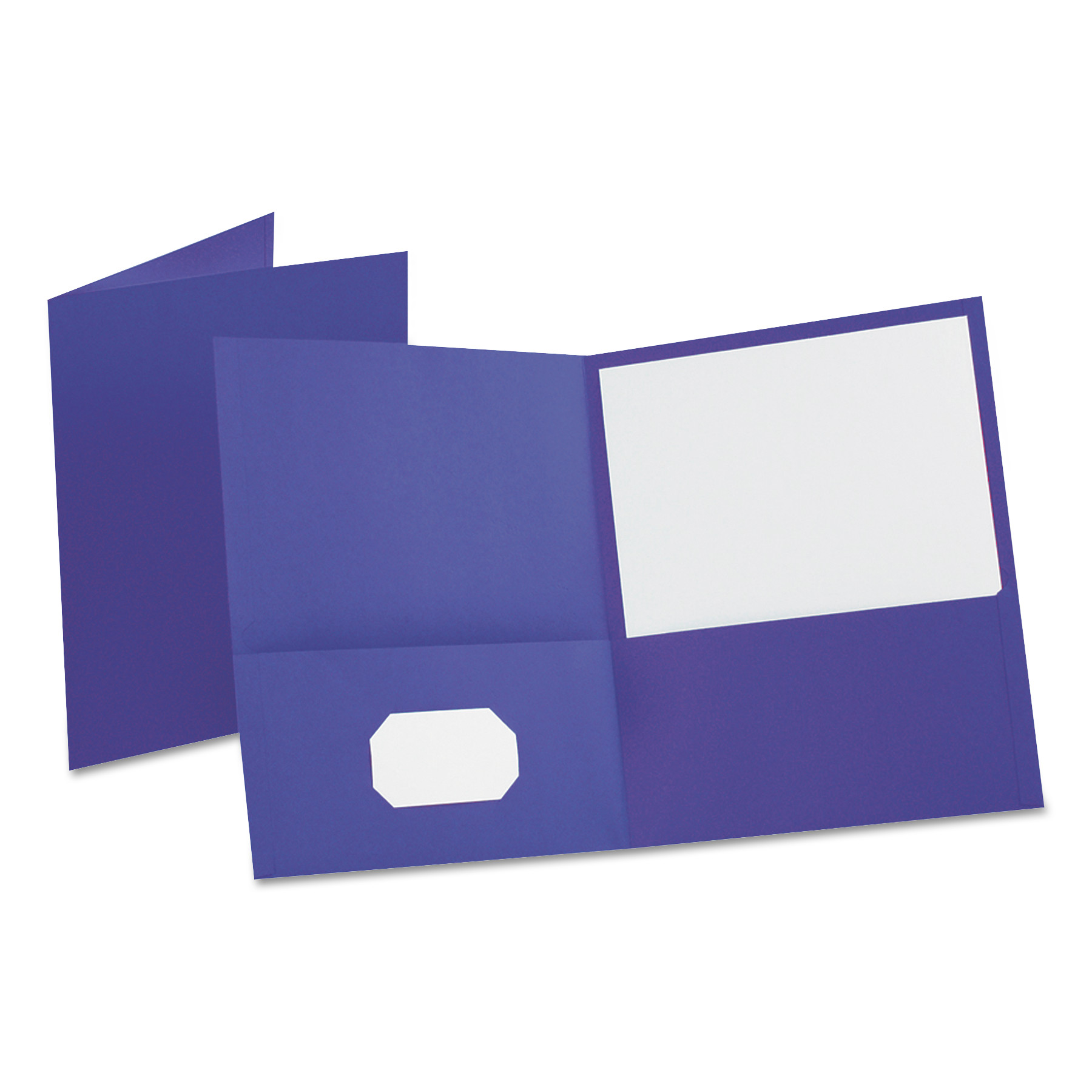 Leatherette Two Pocket Portfolio, 8 1/2 x 11, Purple, 10/PK