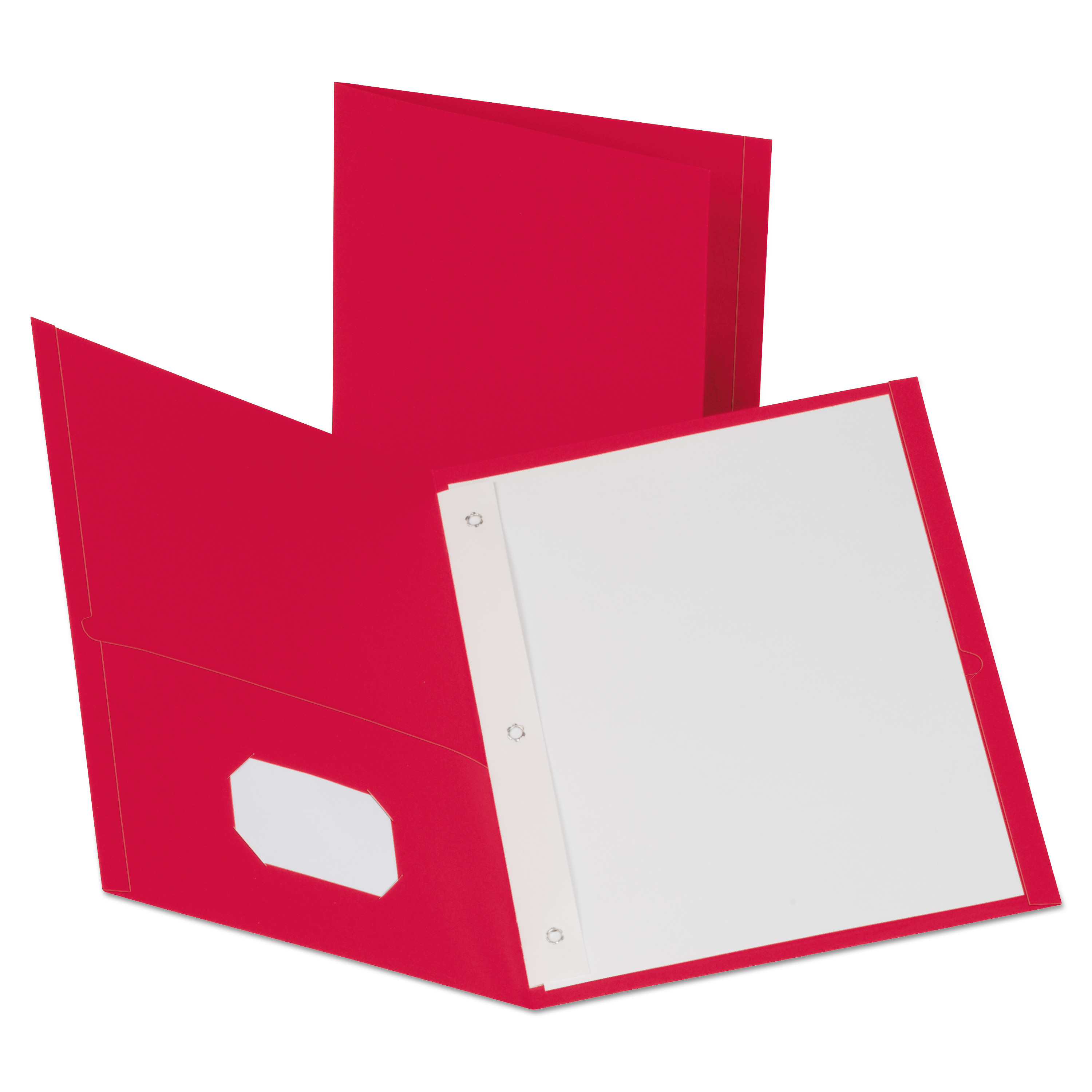  Oxford 57781 Leatherette Two Pocket Portfolio, 8 1/2 x 11, Red, 135 Sheets,10/PK (OXF57781) 
