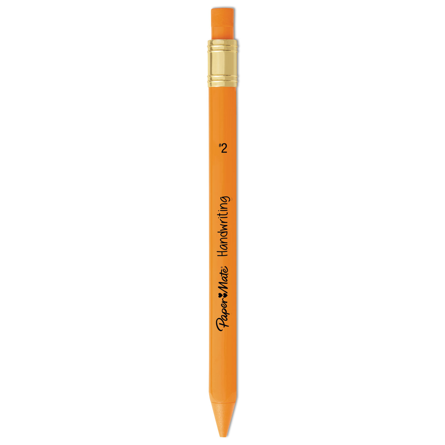 Handwriting Mechanical Pencils, HB, #2, 1.3mm, Orange Barrel, 12/Pack