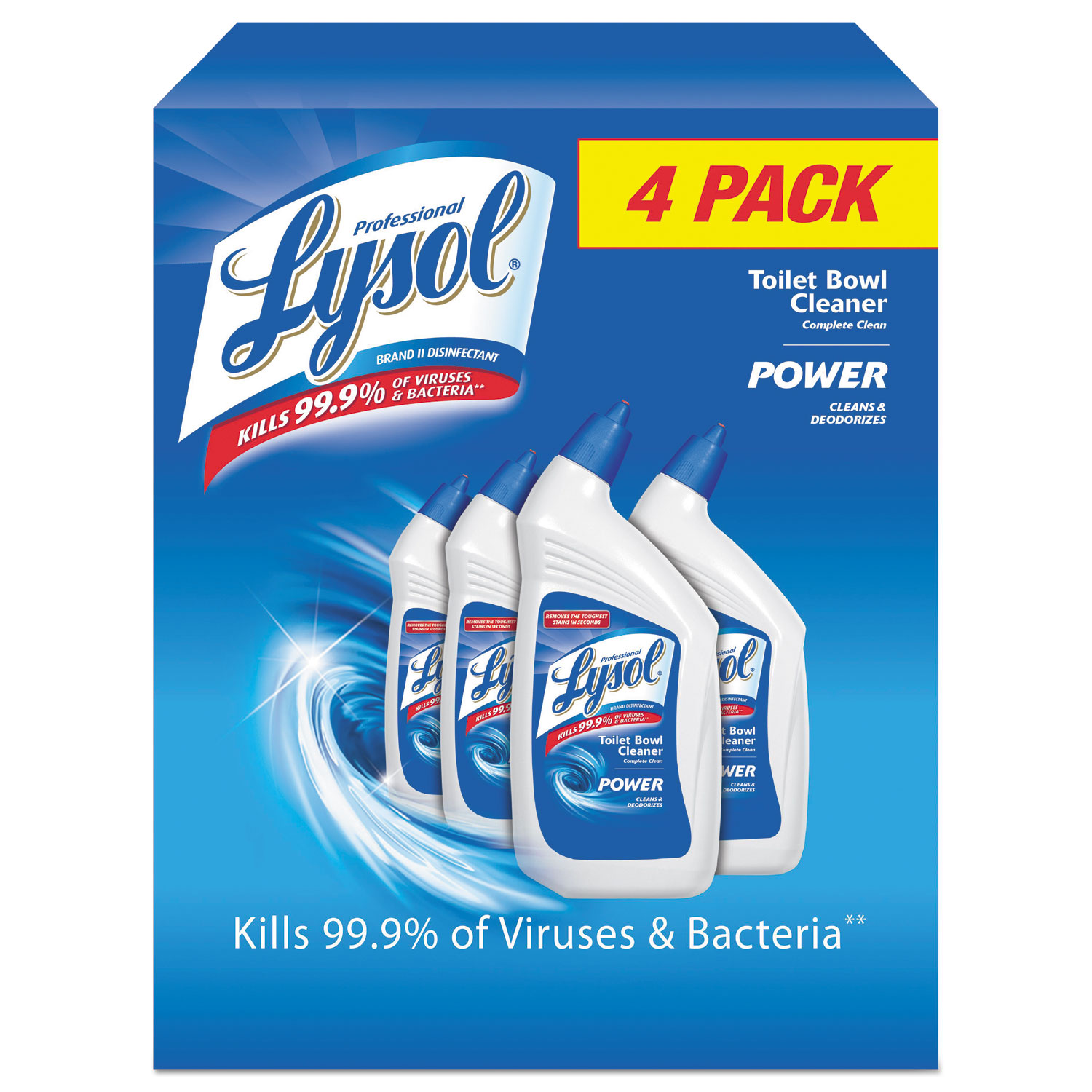  Professional LYSOL Brand 36241-98971 Disinfectant Toilet Bowl Cleaner, Wintergreen Scent, 32 oz Bottle, 4/Pack (RAC98971PK) 