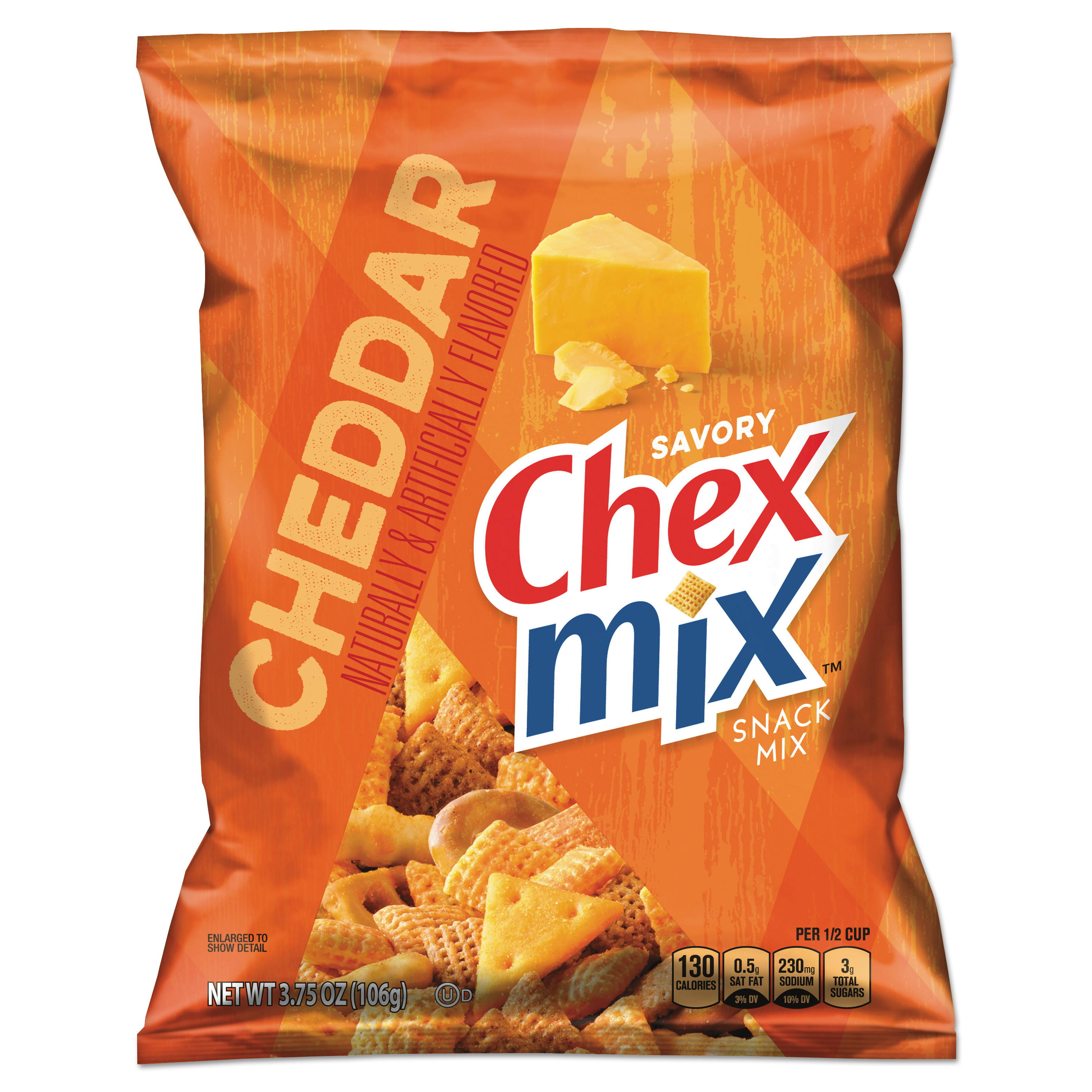  Chex Mix GEM35182 Chex Mix, Cheddar Flavor Trail Mix, 3.75oz Bag, 8/Box (AVTSN14839) 