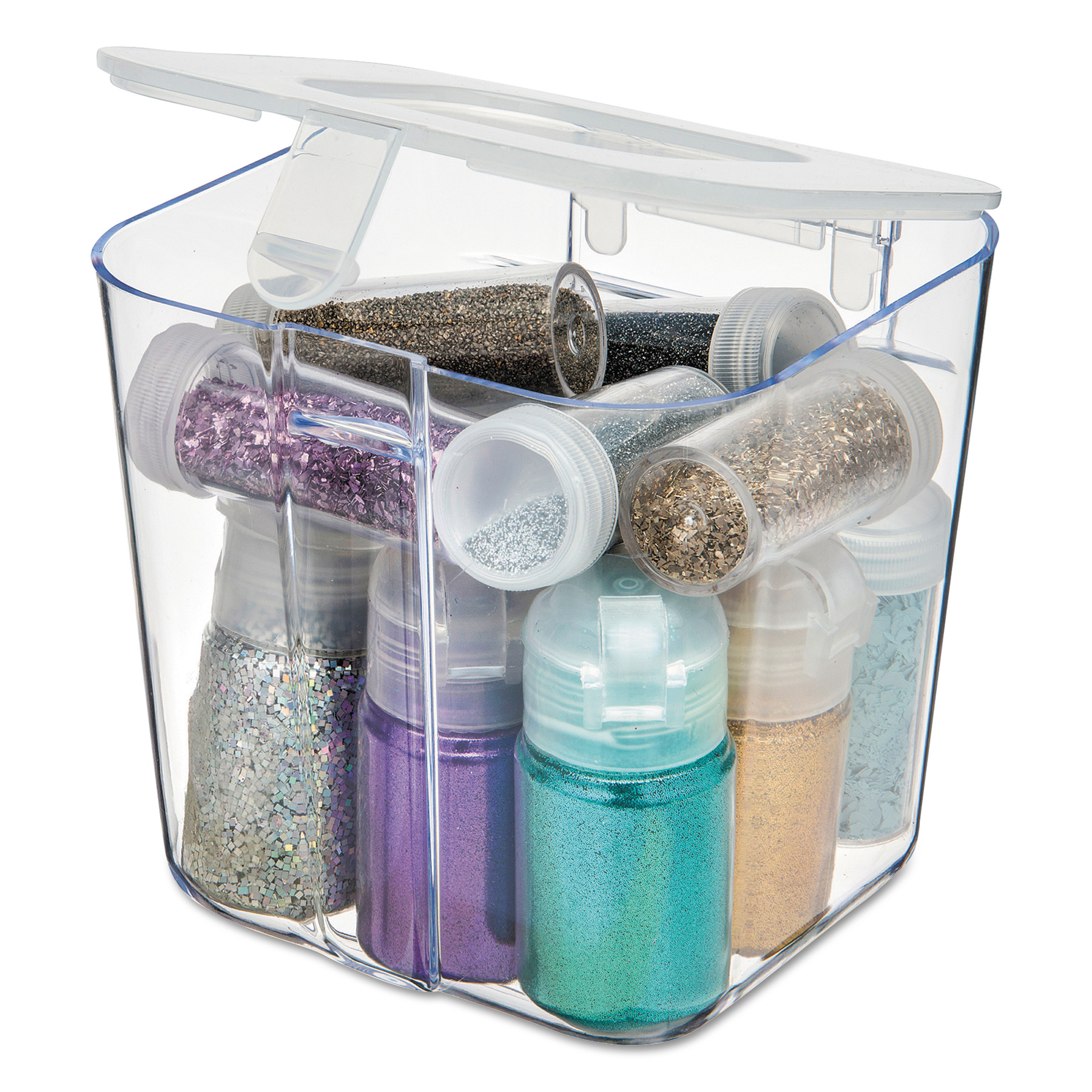  deflecto 29101CR Stackable Caddy Organizer Containers, Small, Clear (DEF29101CR) 