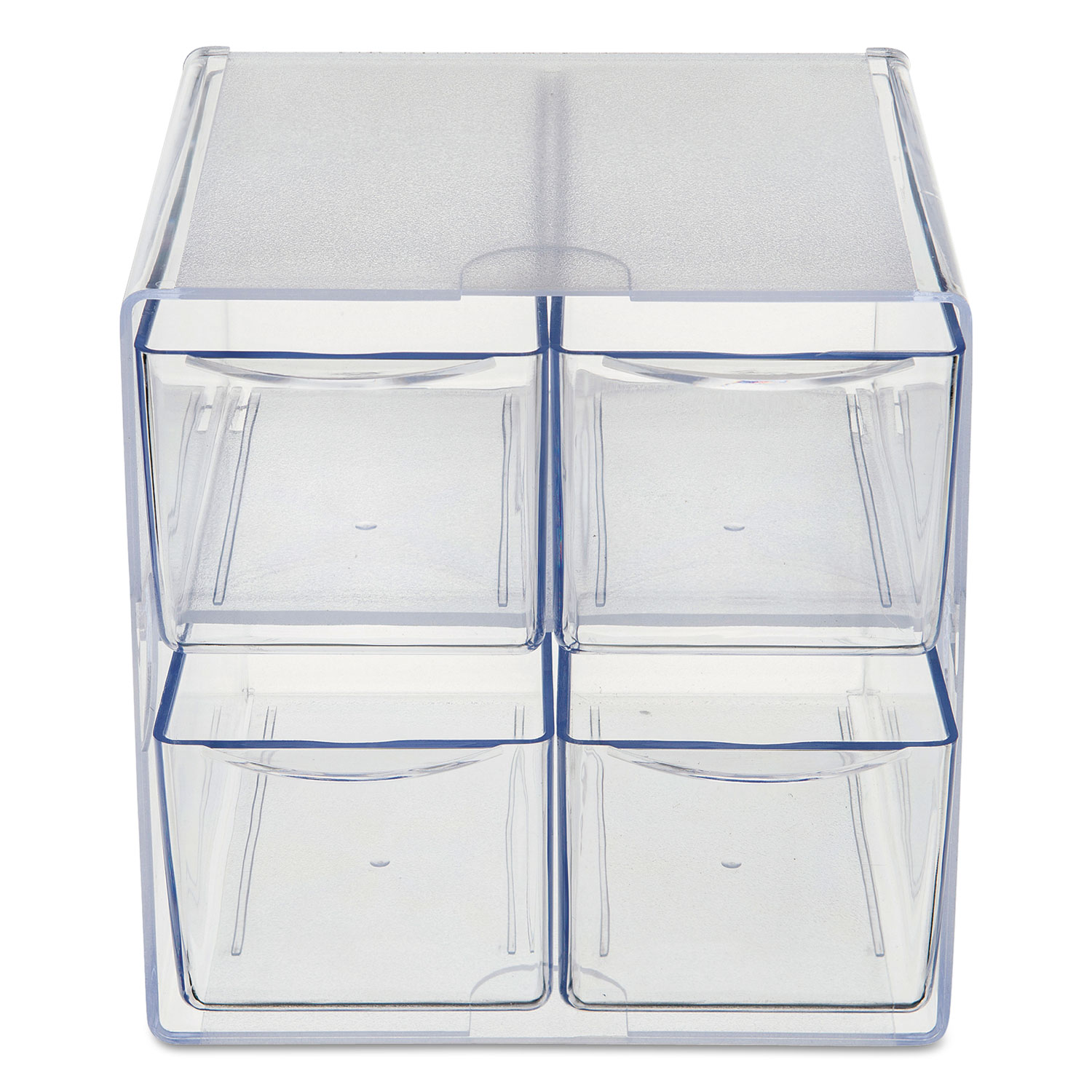 Deflecto Stackable Drawer Organizer, 6-13/16H x 12-1/2W x 12-1/2D, Clear