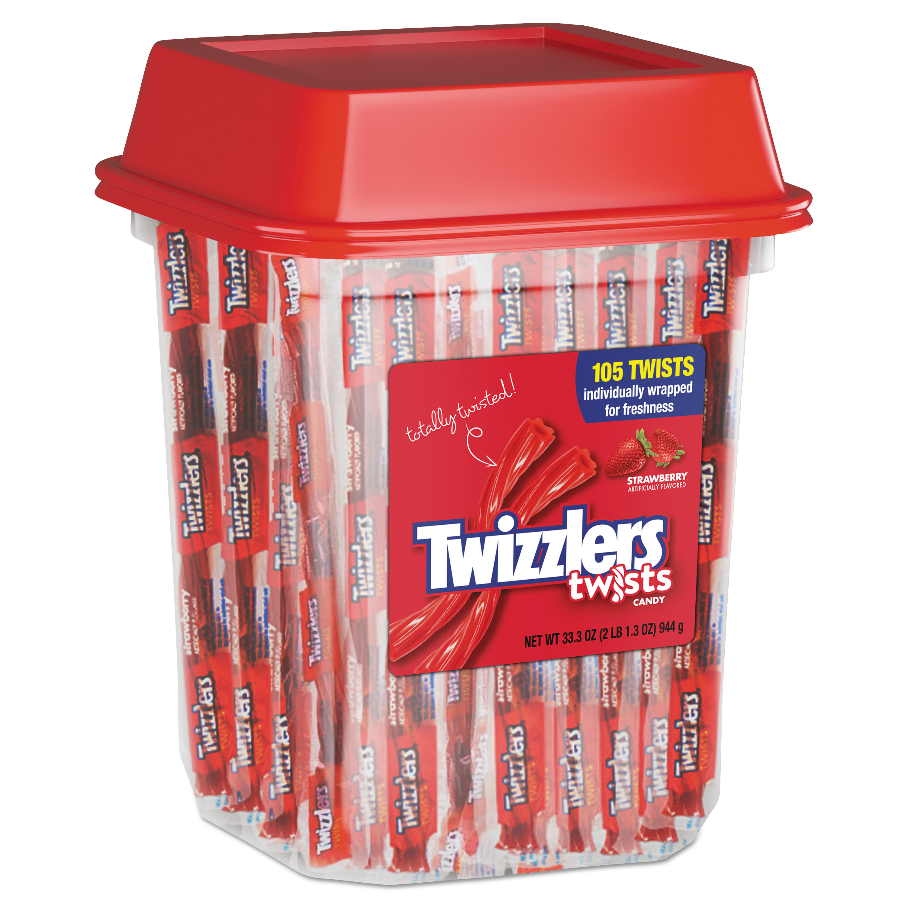  Twizzlers HEC51902 Strawberry Twizzlers Licorice, Individually Wrapped, 2lb Tub (TWZ51902) 