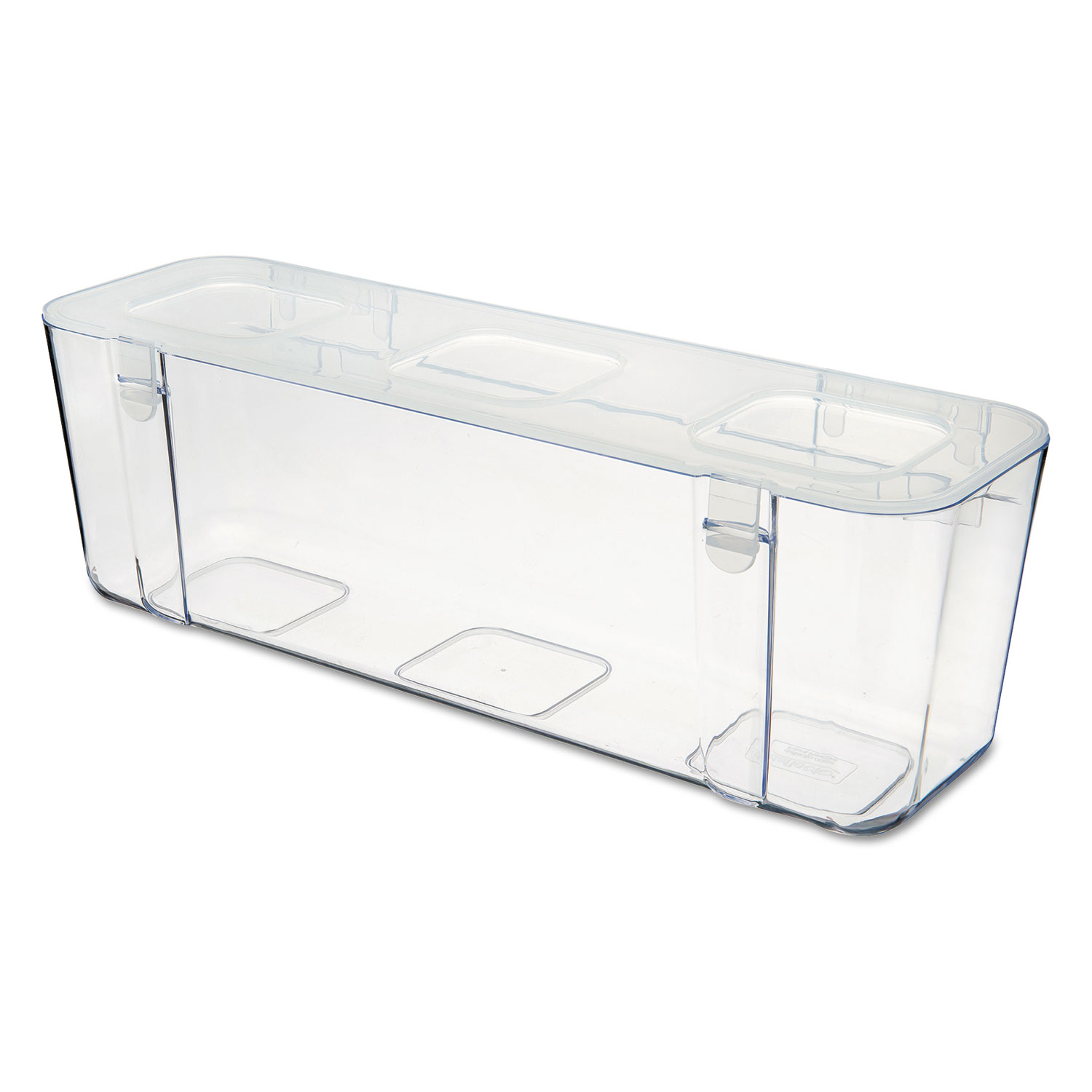 Deflect-O Cube 4-Compartment Stackable Plastic Storage Drawers, Clear  (350301)