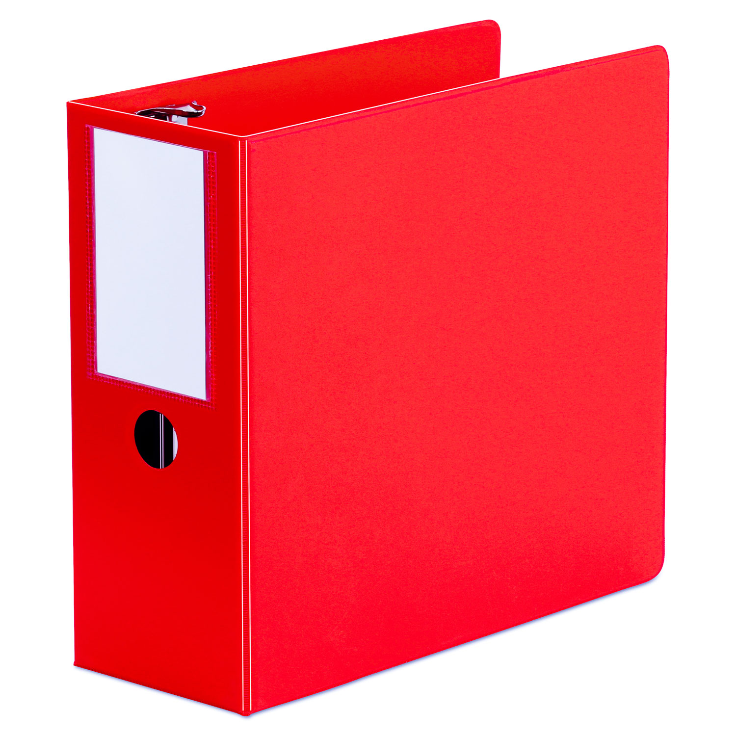  Universal UNV20716 Deluxe Non-View D-Ring Binder with Label Holder, 3 Rings, 5 Capacity, 11 x 8.5, Red (UNV20716) 