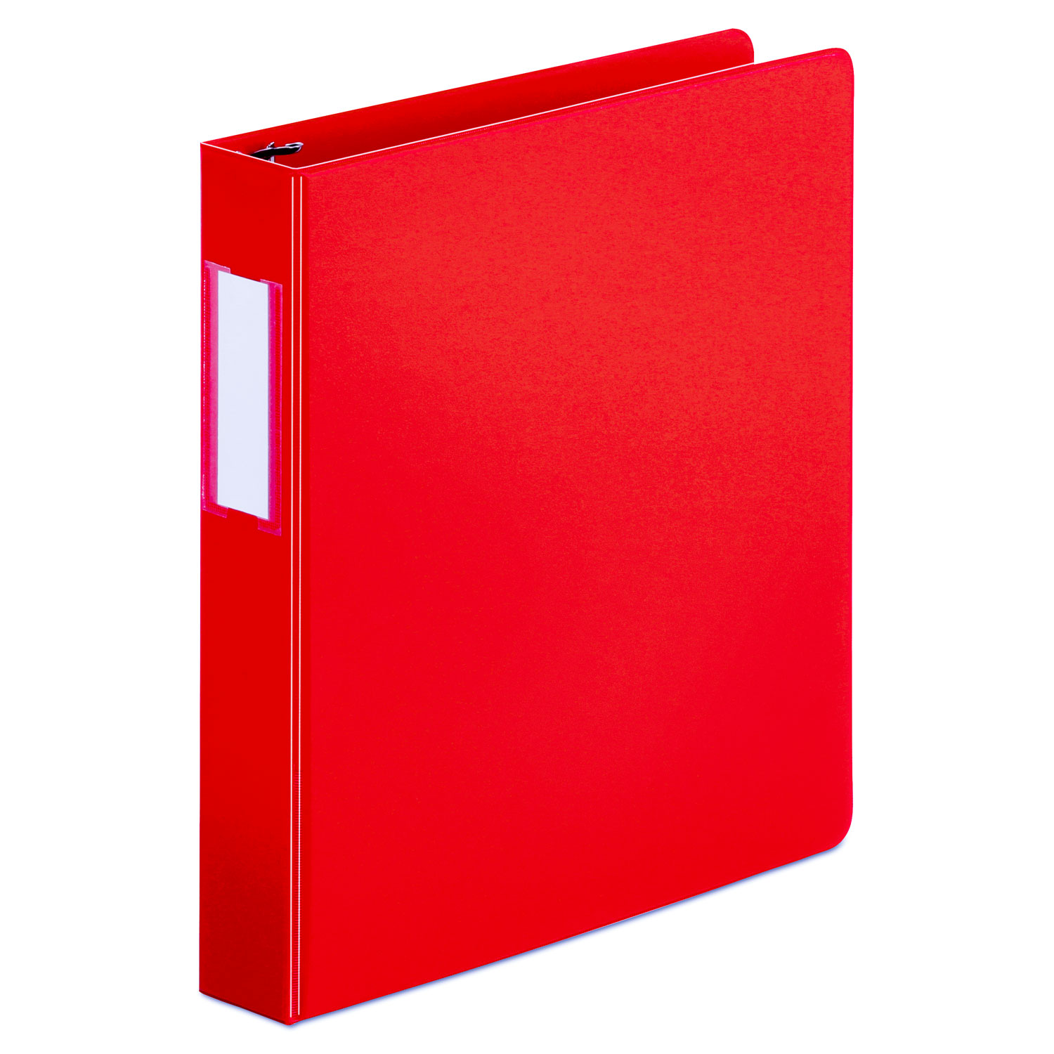  Universal UNV20773 Deluxe Non-View D-Ring Binder with Label Holder, 3 Rings, 1.5 Capacity, 11 x 8.5, Red (UNV20773) 