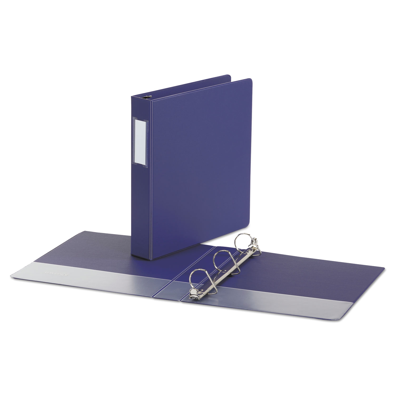 Deluxe Non-View D-Ring Binder with Label Holder, 3 Rings, 1.5