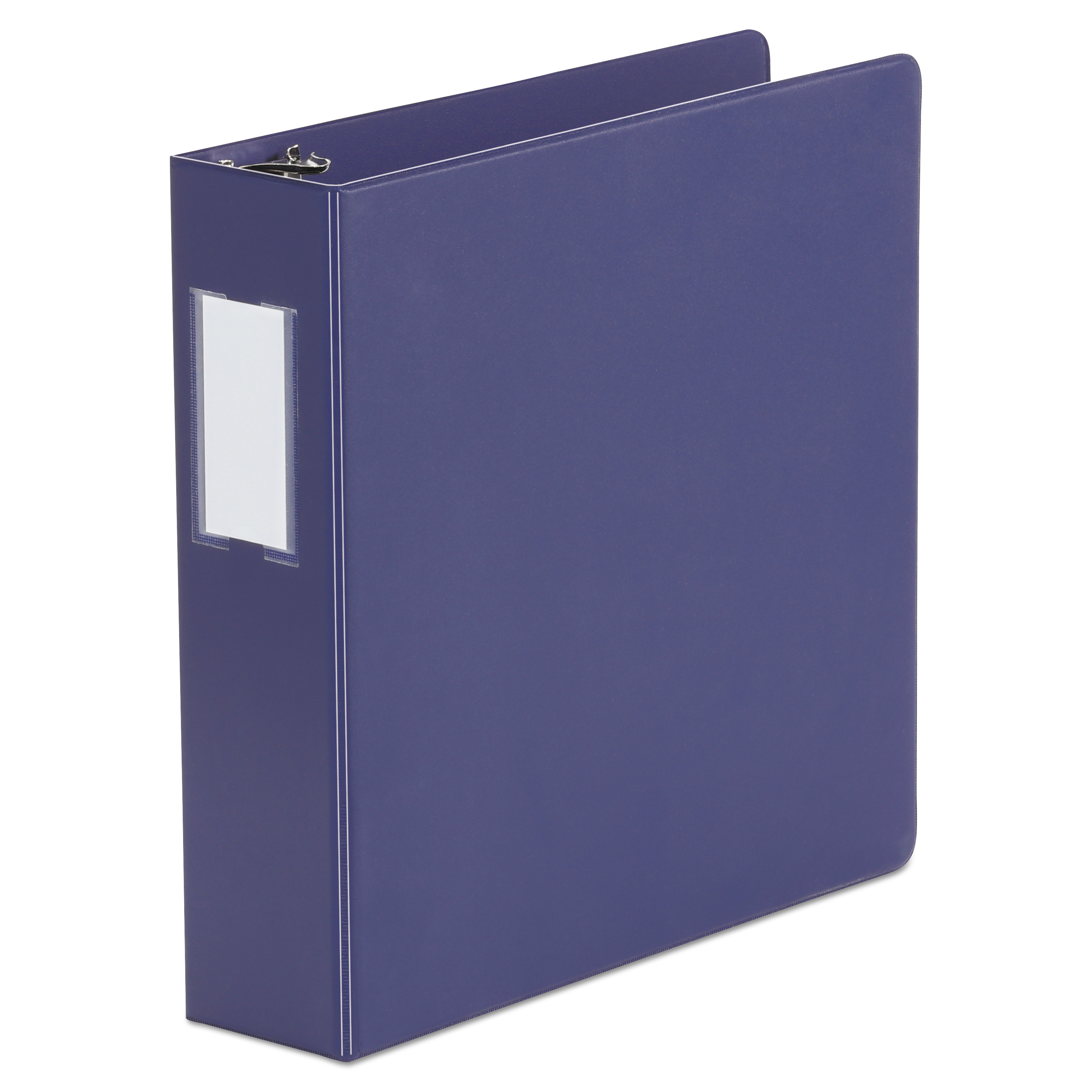 Deluxe Non-View D-Ring Binder with Label Holder, 3 Rings, 2" Capacity, 11 x 8.5, Navy Blue