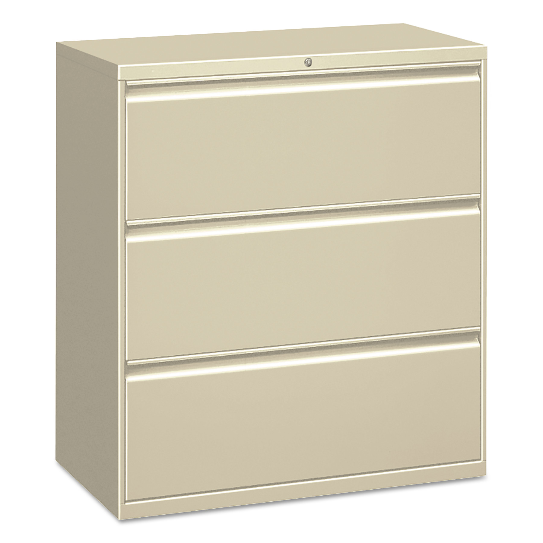 Three-Drawer Lateral File Cabinet, 30w x 18d x 39 1/2h, Putty