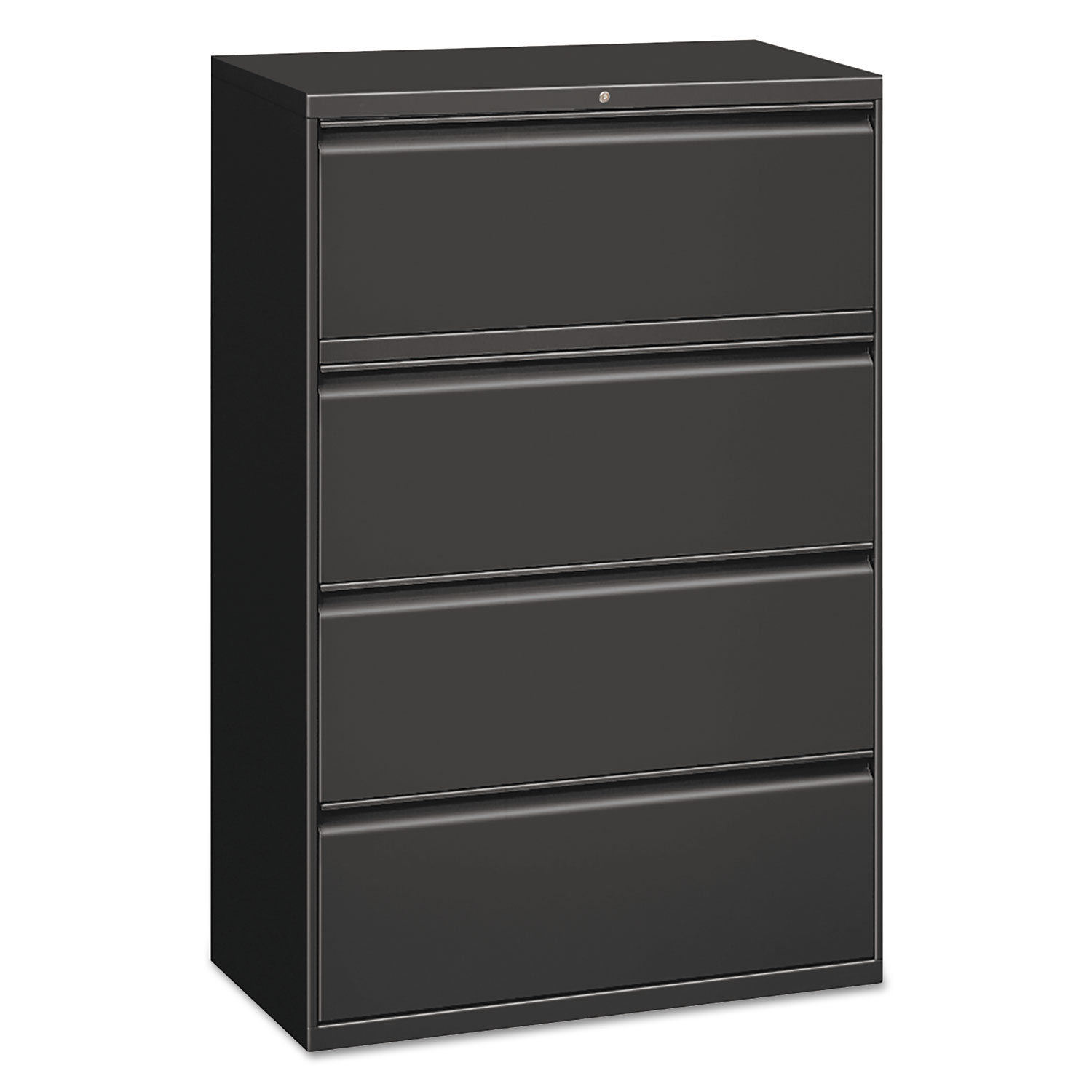 Four-Drawer Lateral File Cabinet, 30w x 18d x 52 1/2h, Charcoal