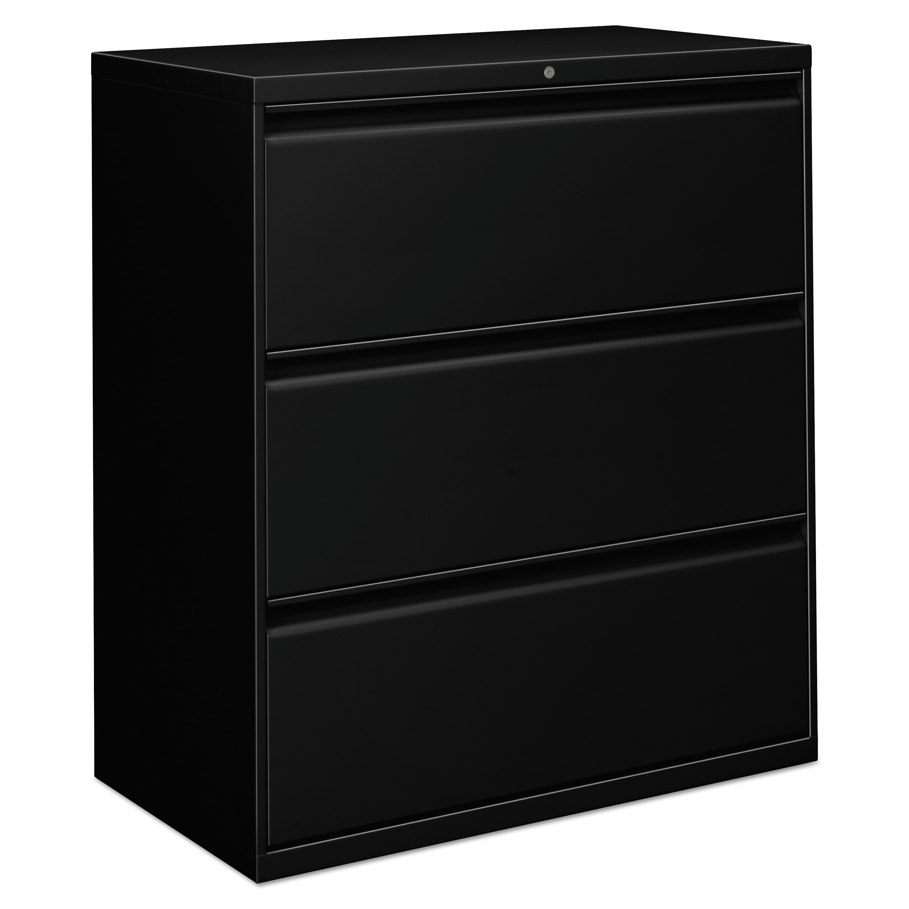 Three-Drawer Lateral File Cabinet, 36w x 18d x 39 1/2h, Black