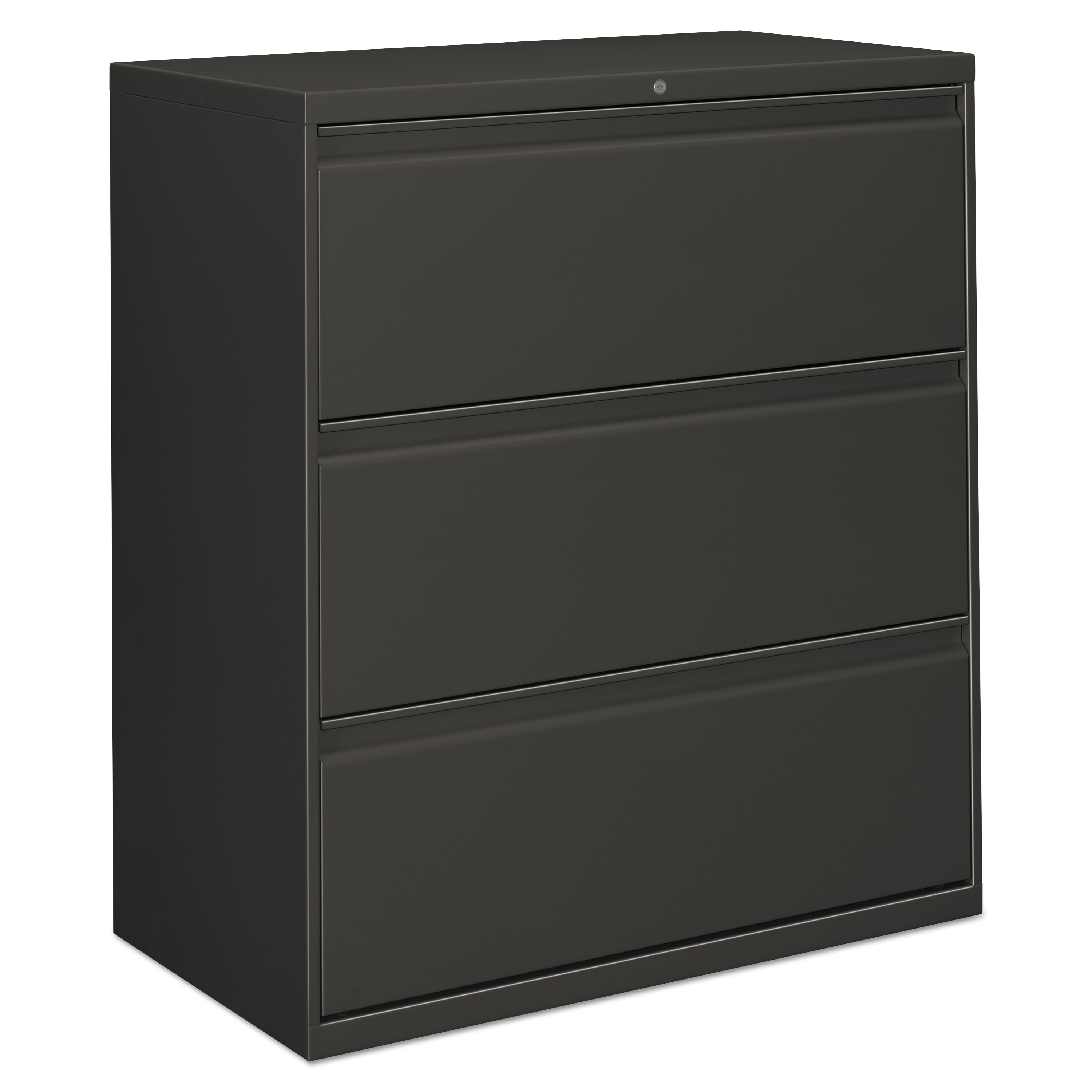 Three-Drawer Lateral File Cabinet, 36w x 18d x 39 1/2h, Charcoal