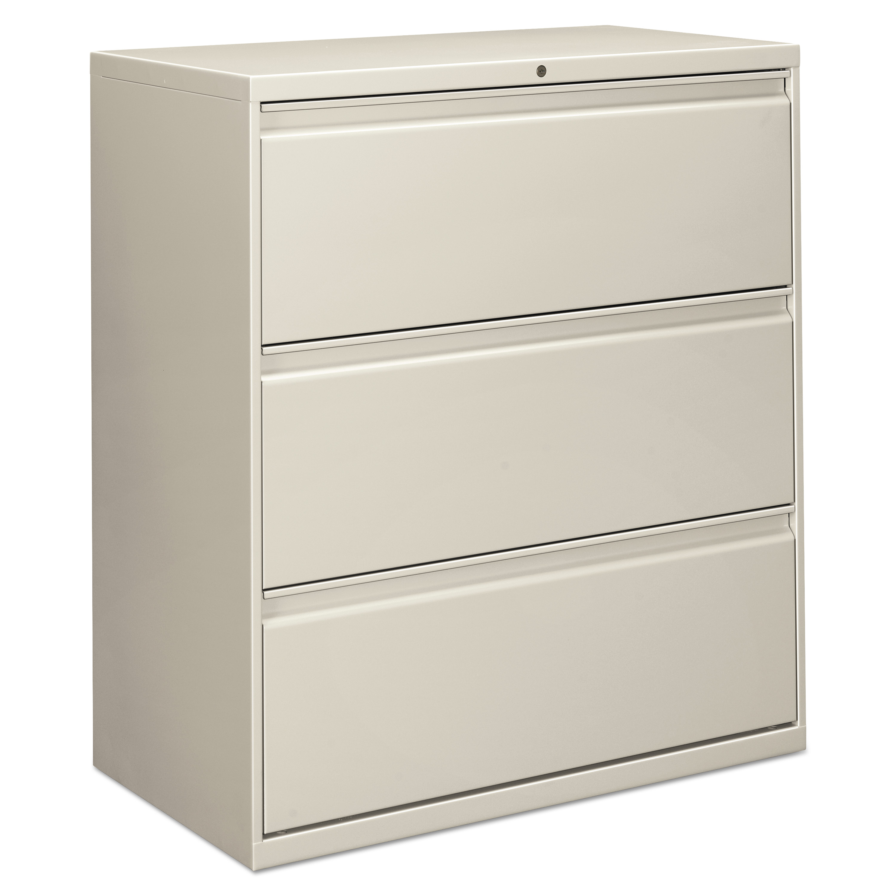 Three-Drawer Lateral File Cabinet, 36w x 18d x 39 1/2h, Light Gray