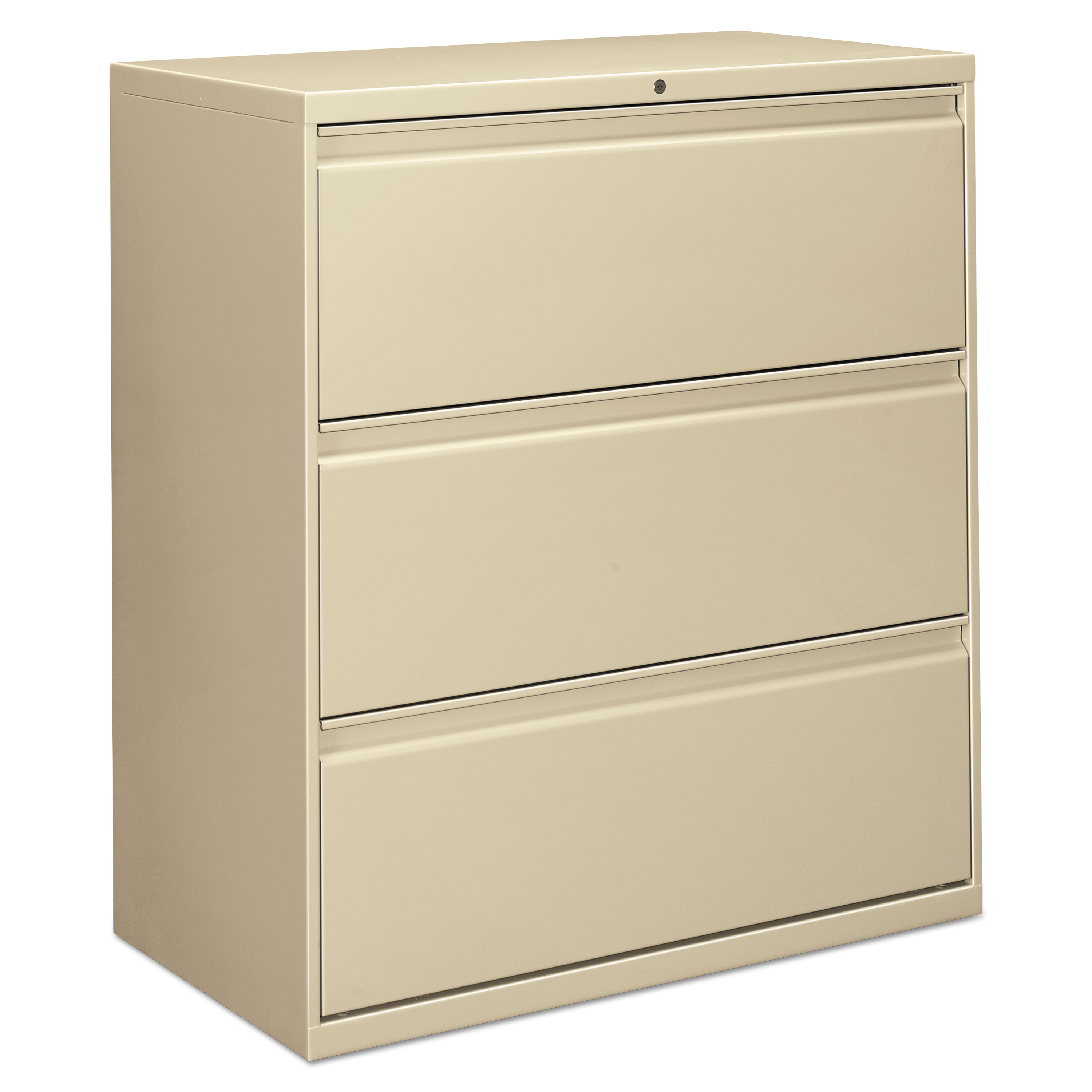 Three-Drawer Lateral File Cabinet, 36w x 18d x 39 1/2h, Putty