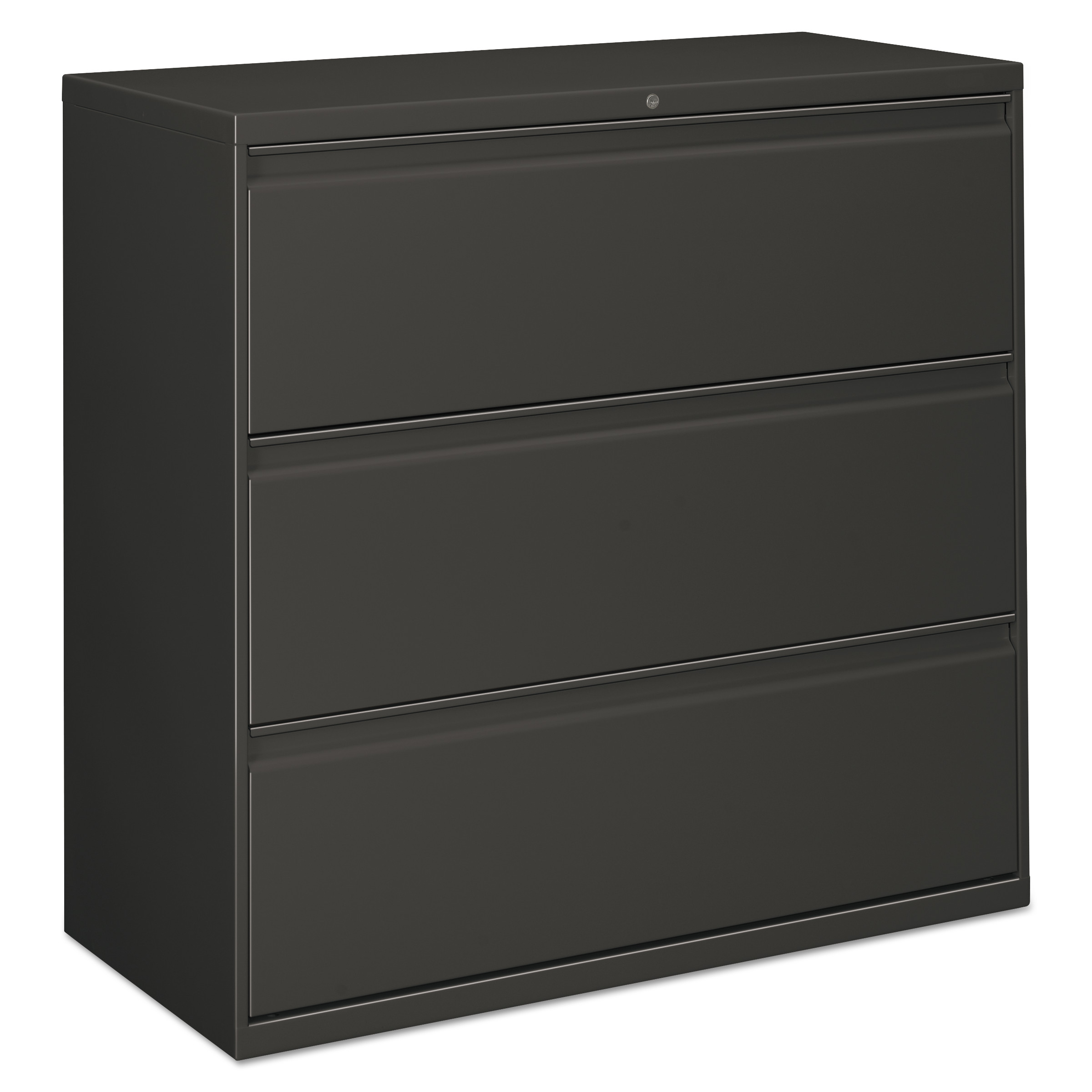 Three-Drawer Lateral File Cabinet, 42w x 18d x 39 1/2h, Charcoal