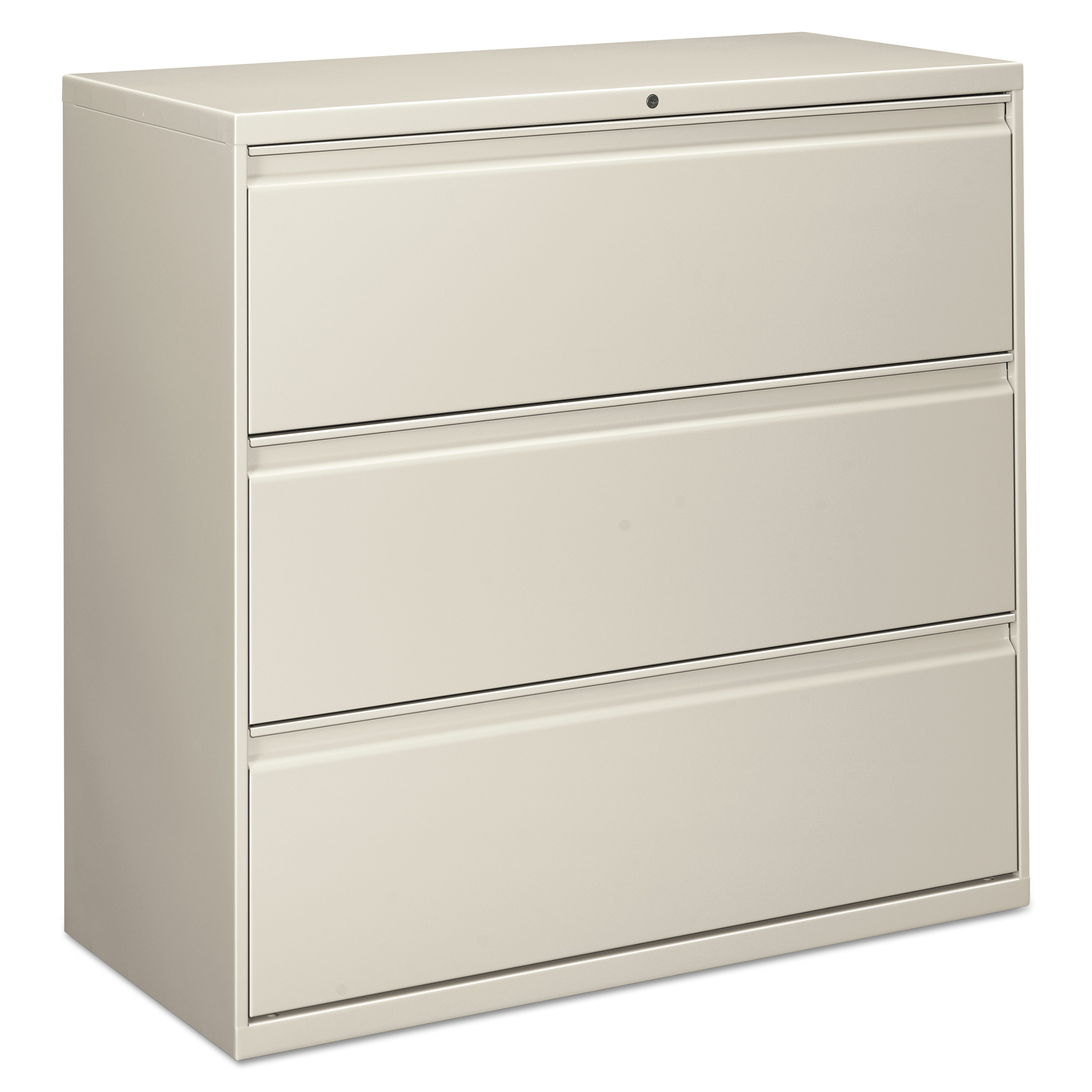 Three-Drawer Lateral File Cabinet, 42w x 18d x 39 1/2h, Light Gray